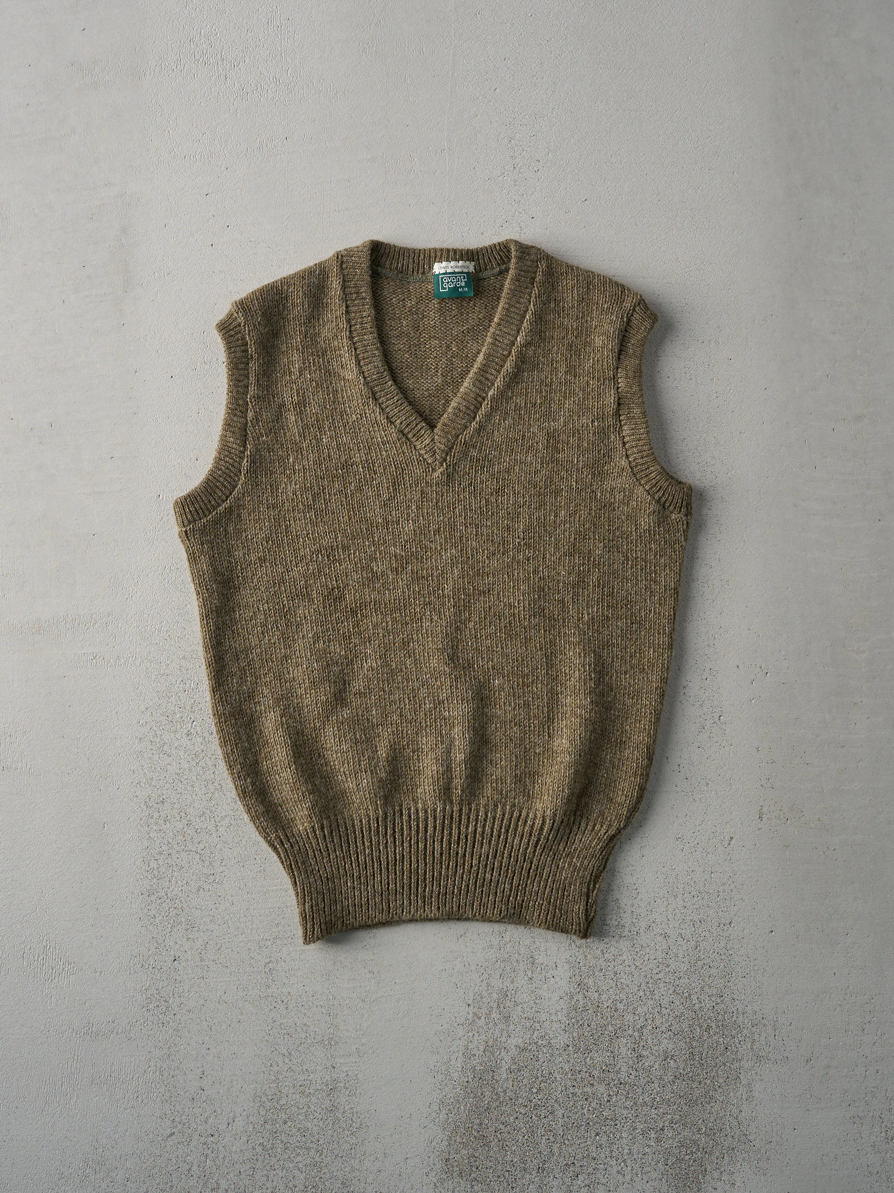 Vintage 90s Brown Avant Garde Knit Sweater Vest (M) sold by Rebalance Vintage