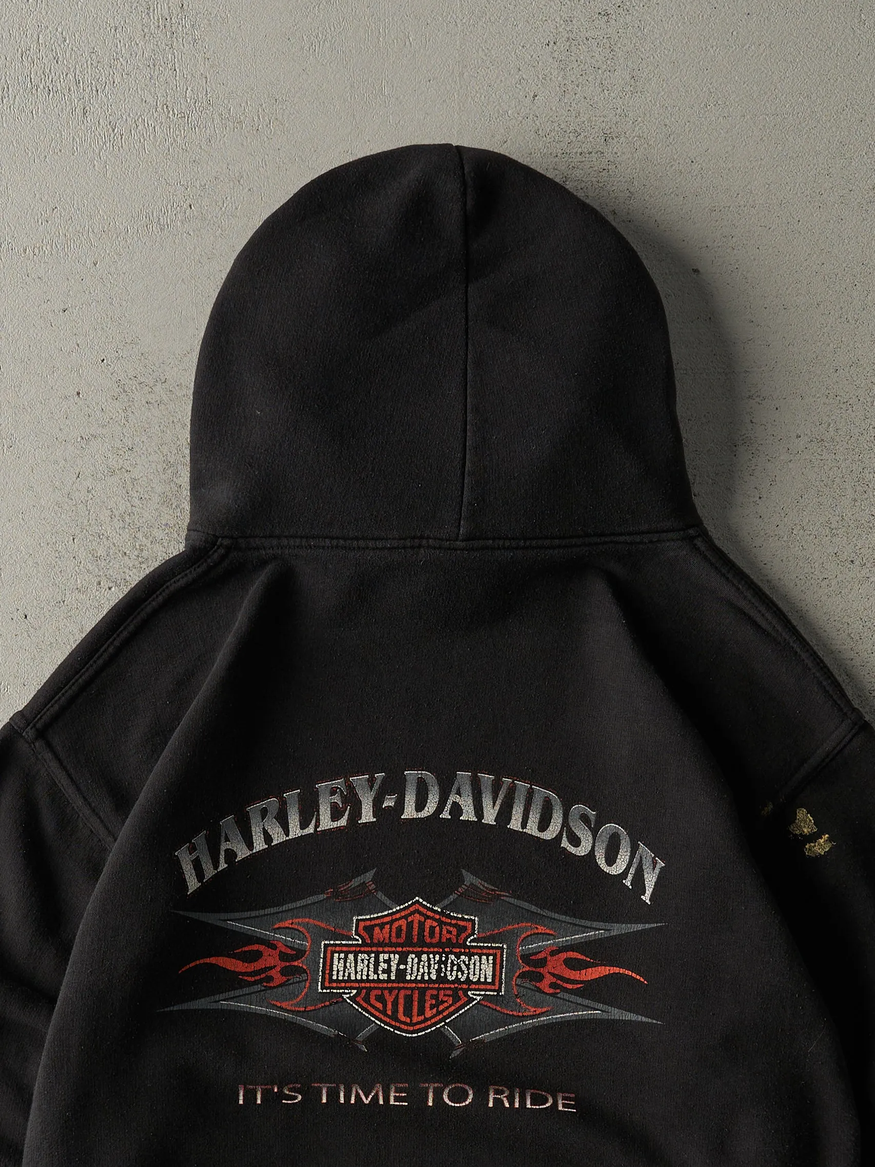 Vintage Y2K Black Harley Davidson "It's Time to Ride" Hoodie (M) sold by Rebalance Vintage product image thumbnail 4
