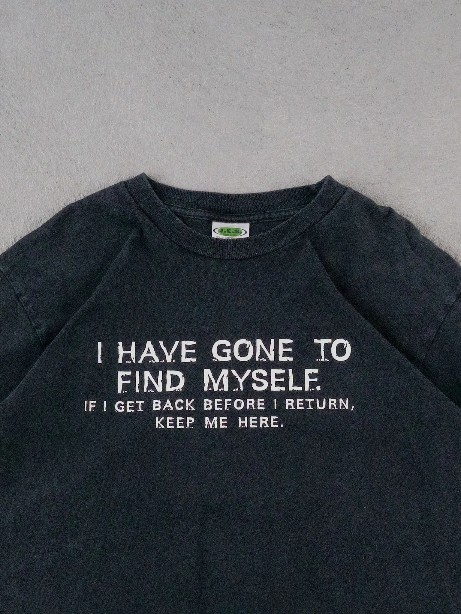 Vintage 90s Black I have gone to find myself Tee (M) sold by Rebalance Vintage product image thumbnail 2