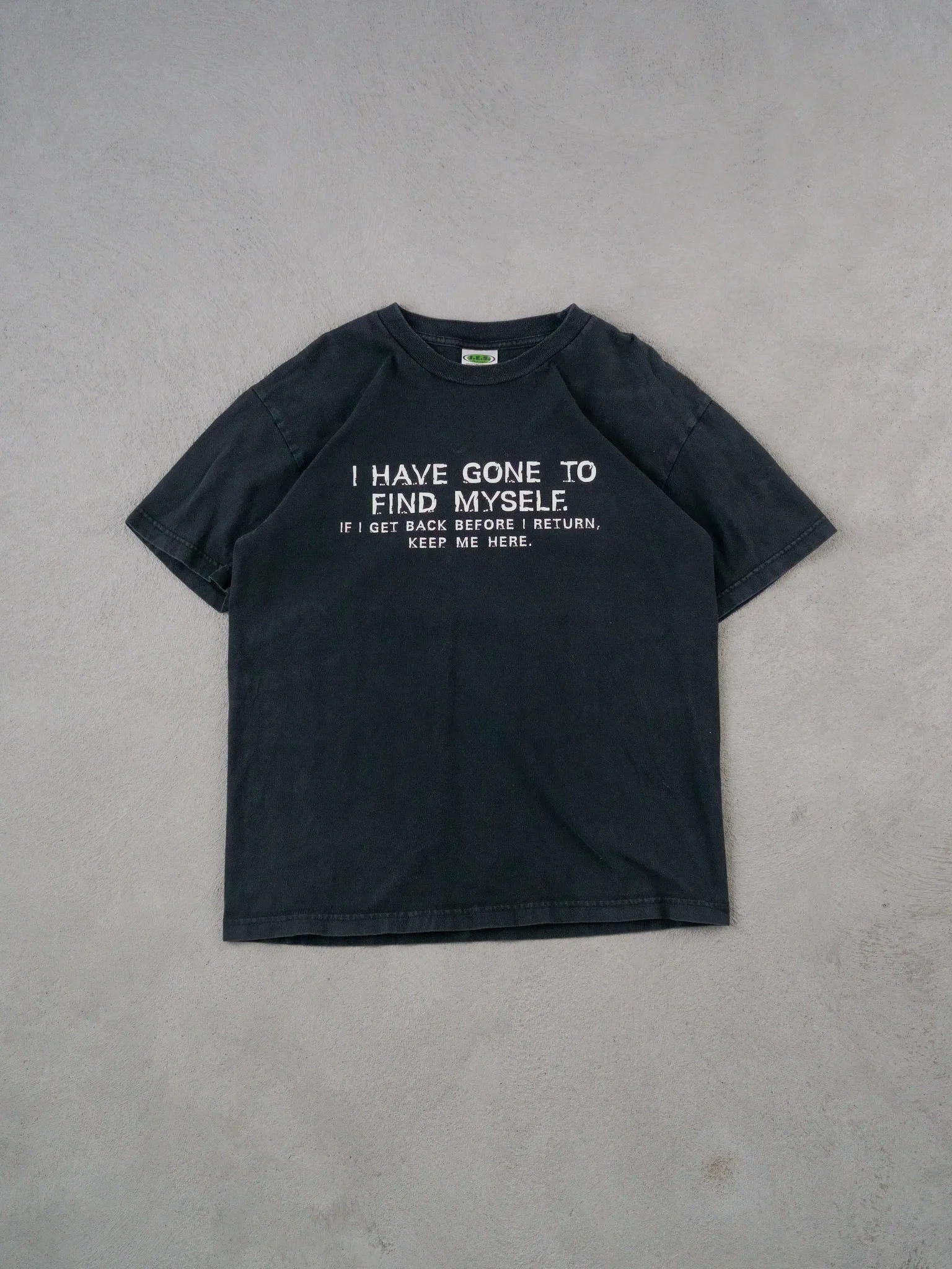 Vintage 90s Black I have gone to find myself Tee (M) sold by Rebalance Vintage