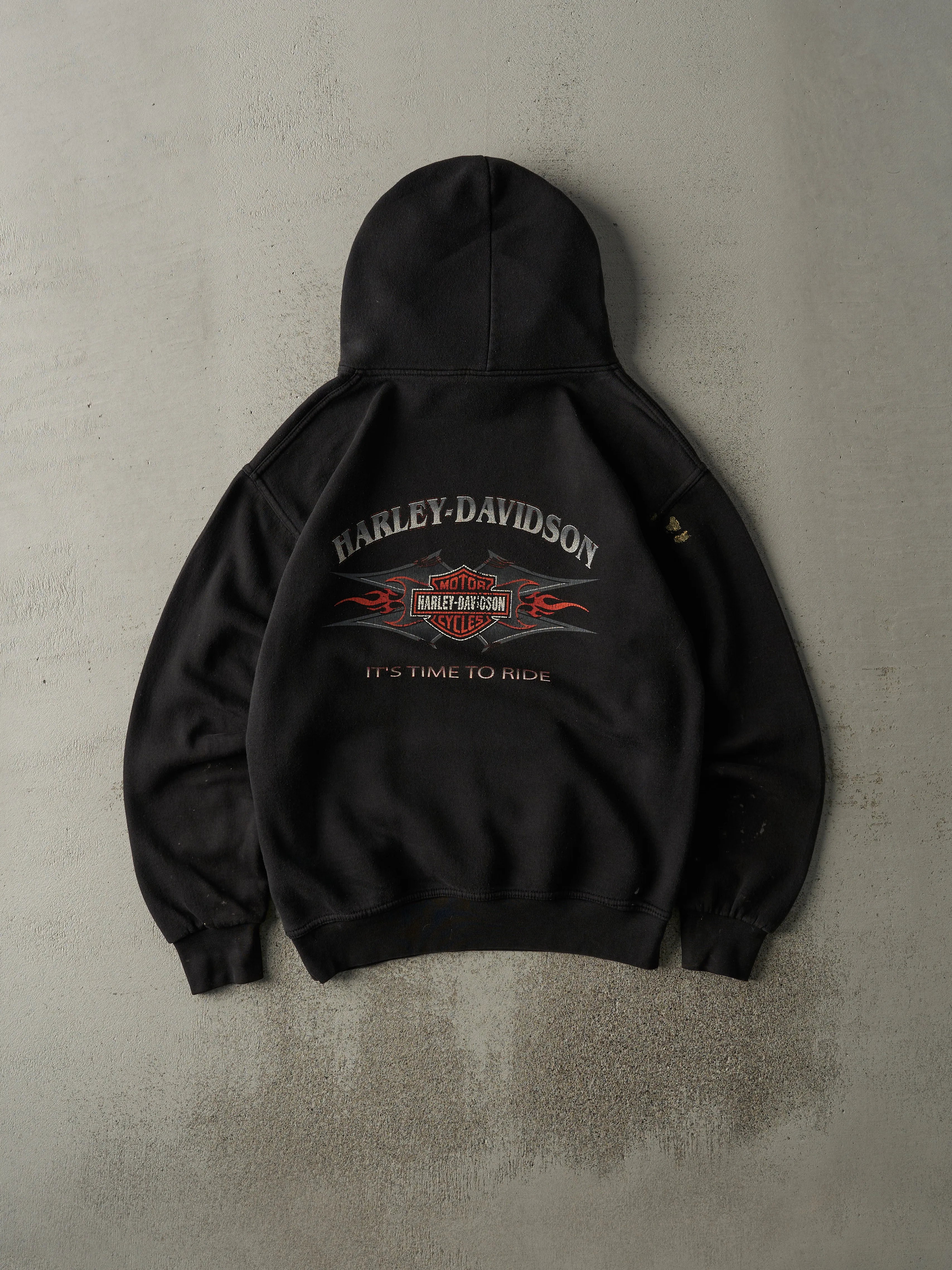 Vintage Y2K Black Harley Davidson "It's Time to Ride" Hoodie (M) sold by Rebalance Vintage product image thumbnail 2