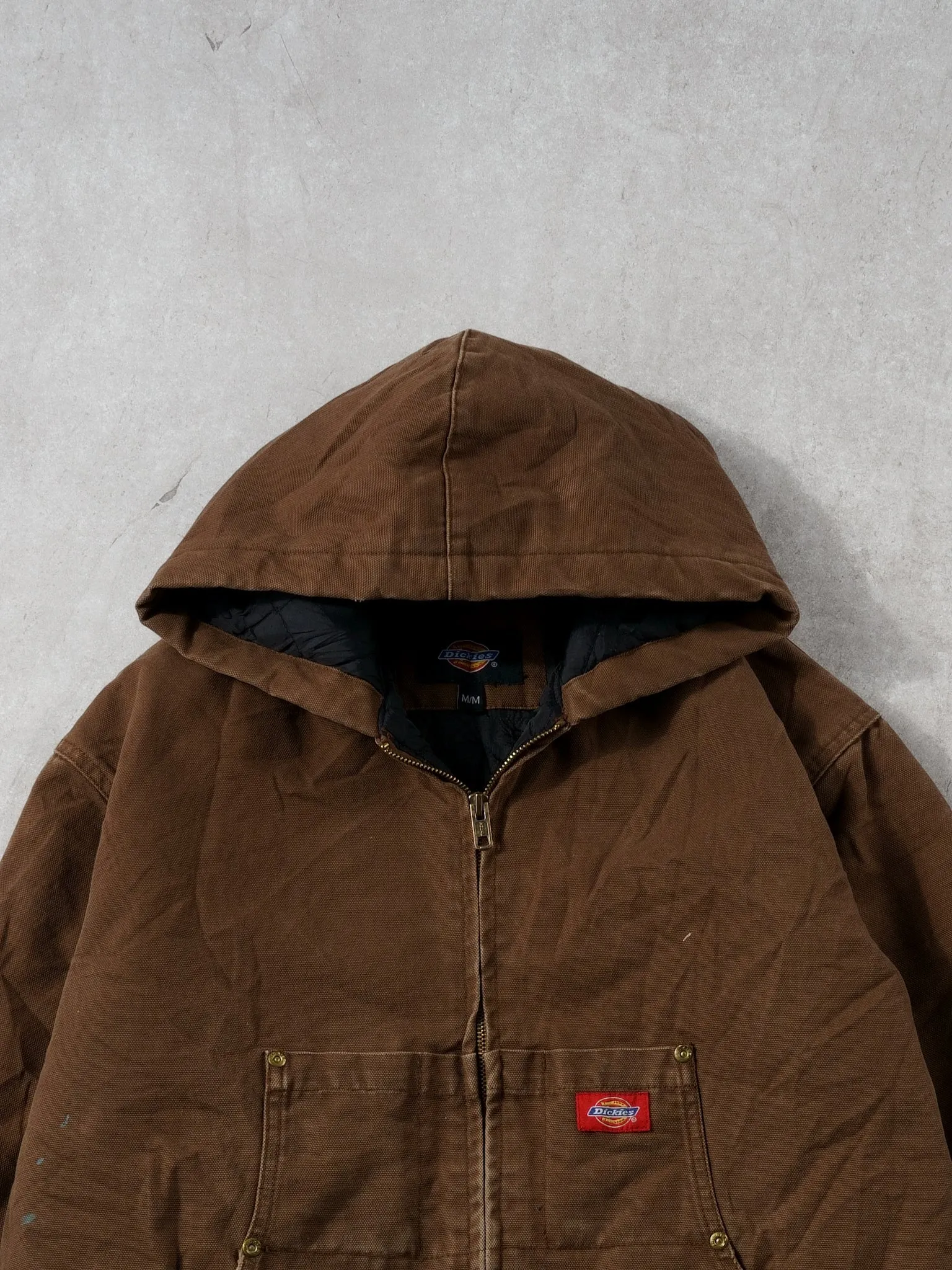 Vintage 90s Brown Dickies Workwear Hooded Jacket (L) sold by Rebalance Vintage product image thumbnail 2