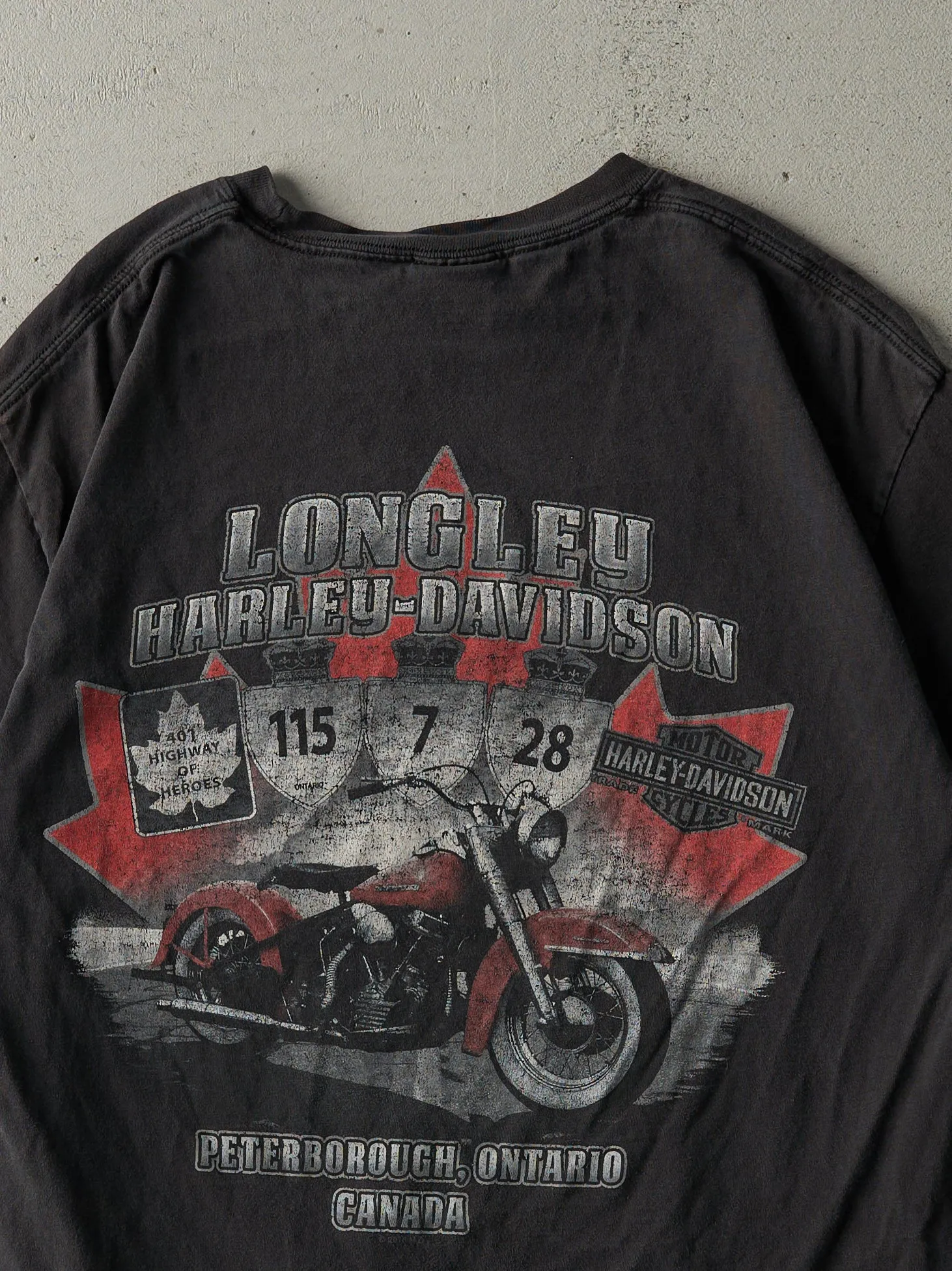 16' Black Peterborough Ontario Harley Davidson Tee (M) sold by Rebalance Vintage product image thumbnail 4