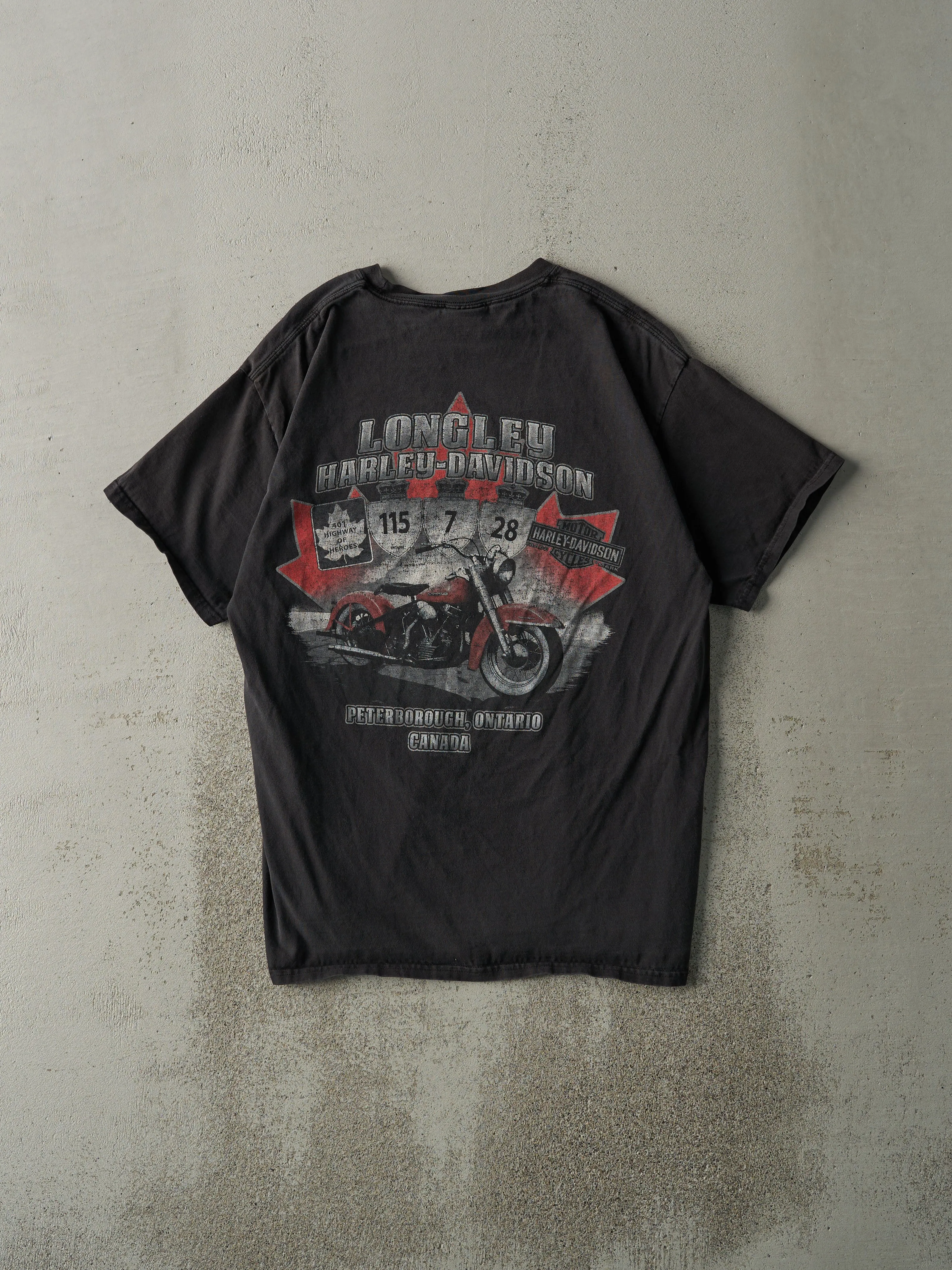 16' Black Peterborough Ontario Harley Davidson Tee (M) sold by Rebalance Vintage product image thumbnail 2