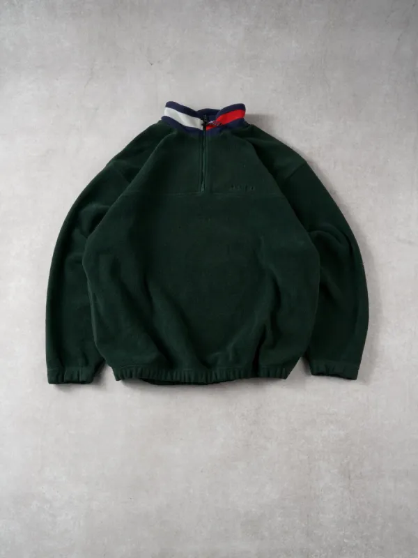 Vintage 90s Forest Green Tommy Hilfiger Fleece 1/4 Zipup (L) sold by Rebalance Vintage