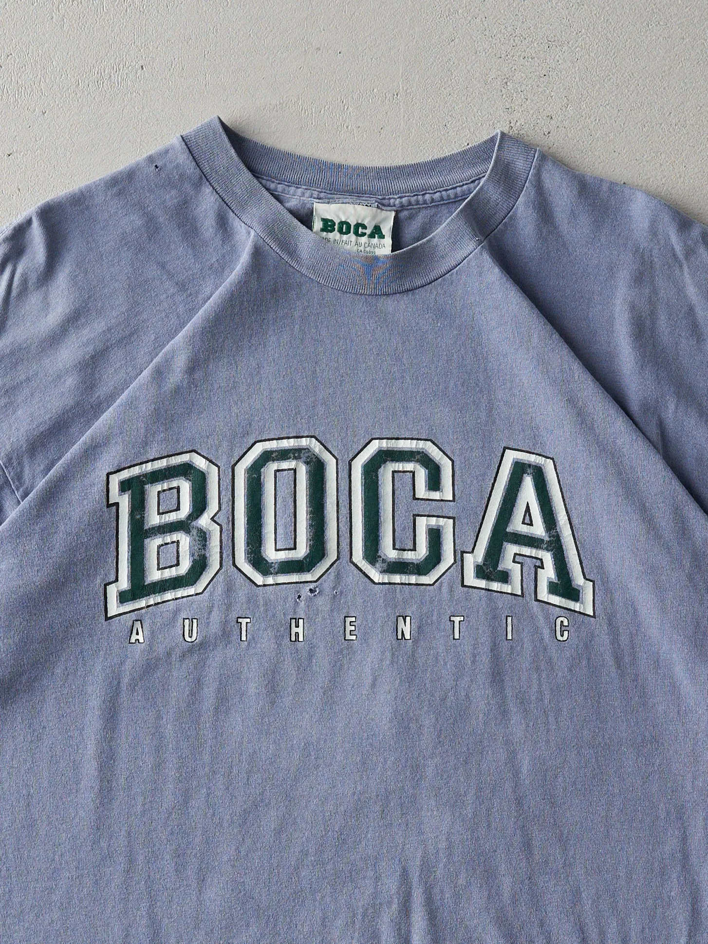 Vintage 90s Faded Blue Boca Athletics Logo Tee (M) sold by Rebalance Vintage product image thumbnail 2