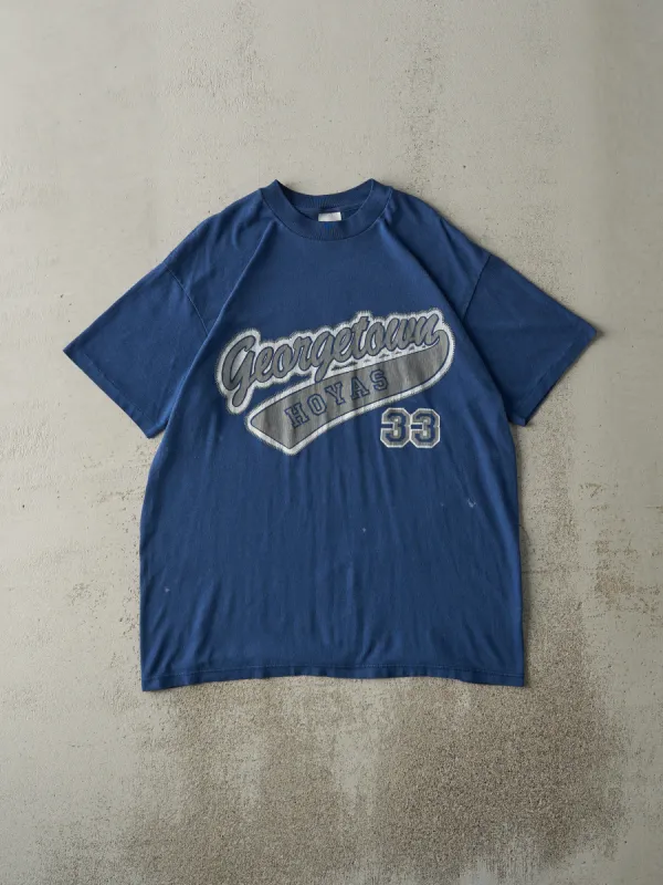 Vintage 90s Blue Georgetown University Hoyas Single Stitch Tee (M/L) sold by Rebalance Vintage