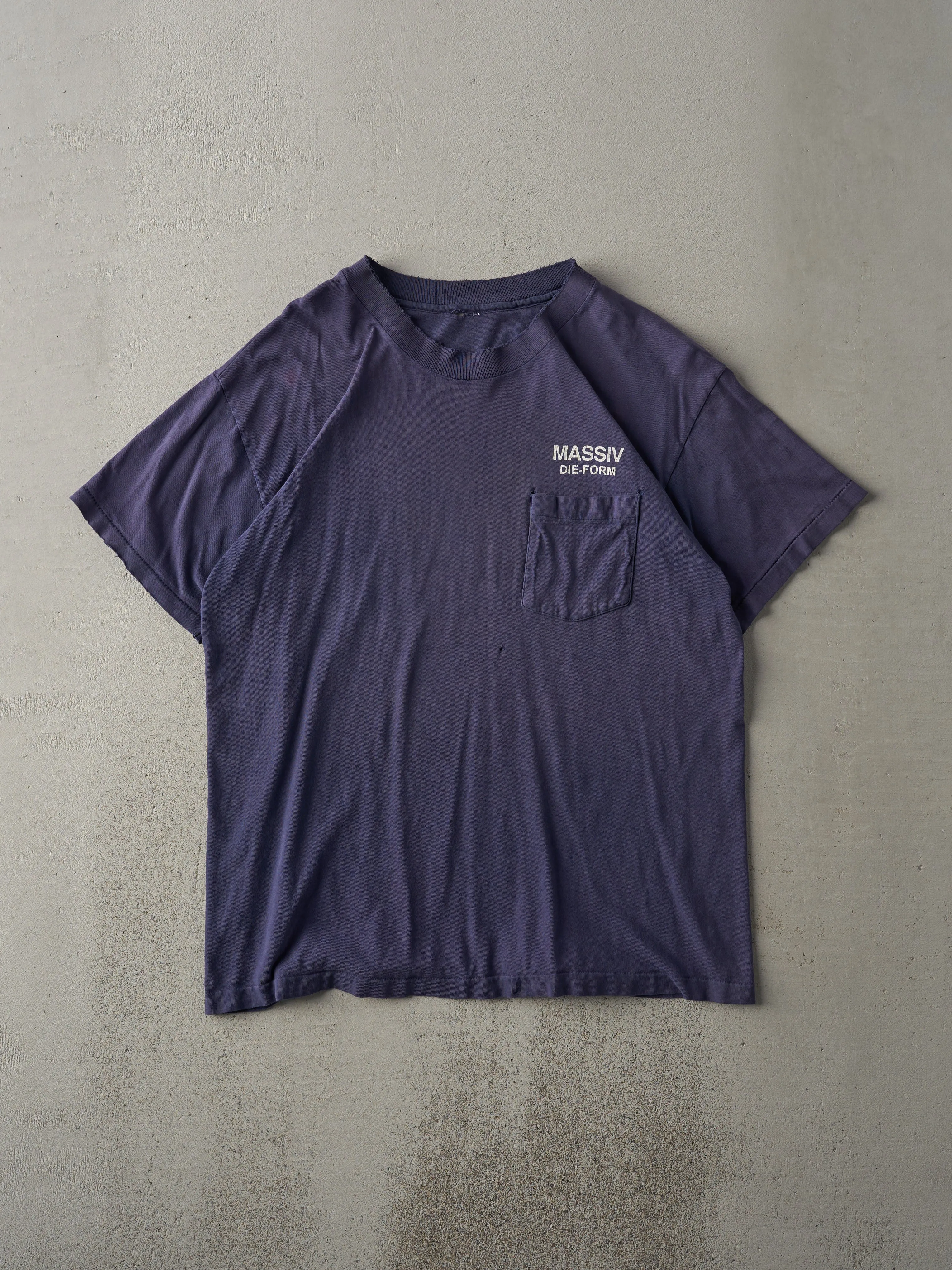 Vintage 90s Navy Blue Massiv Pocket Tee (M) sold by Rebalance Vintage