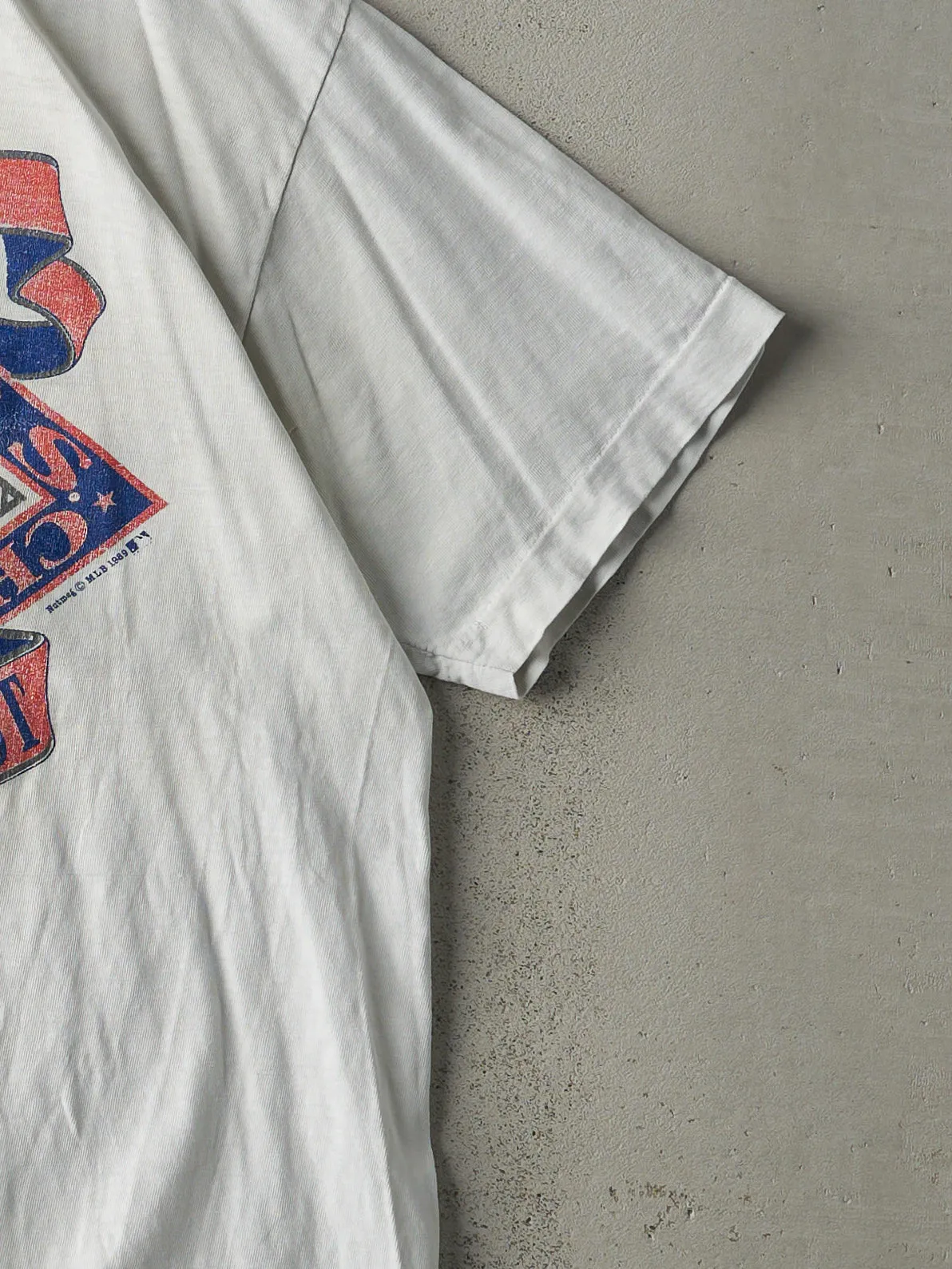 Vintage 89' White Chicago Cubs Champions Single Stitch Tee (M/L) sold by Rebalance Vintage product image thumbnail 3