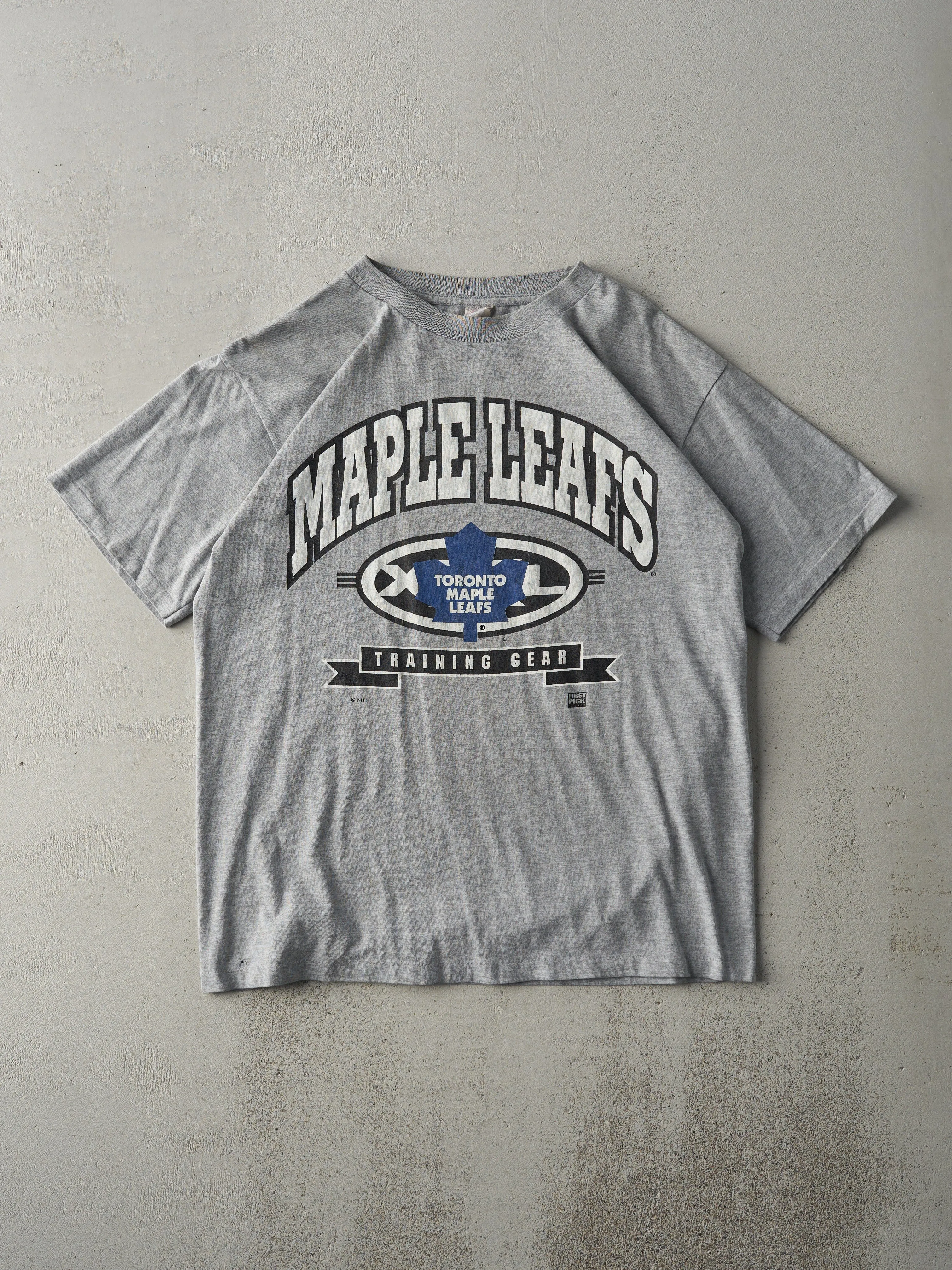 Vintage 90s Grey Toronto Maple Leafs Single Stitch Tee (M) sold by Rebalance Vintage