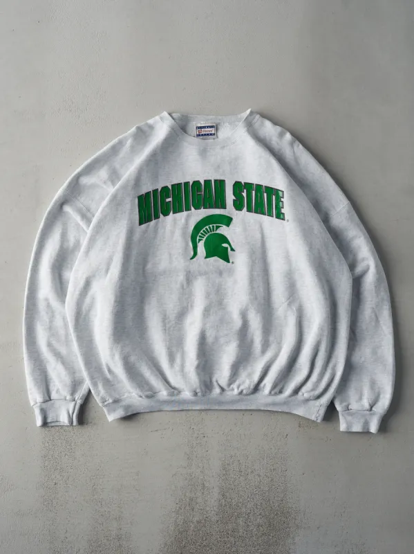 Vintage 90s Heather Grey Michigan State Crewneck (XXL) sold by Rebalance Vintage