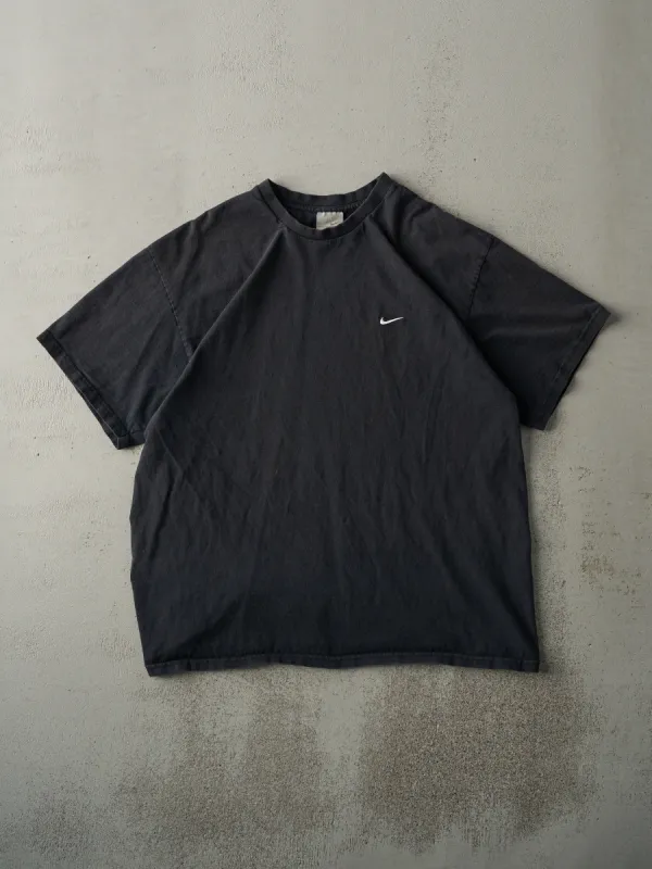 Vintage Y2K Faded Black Embroidered Nike Swoosh Tee (L) sold by Rebalance Vintage