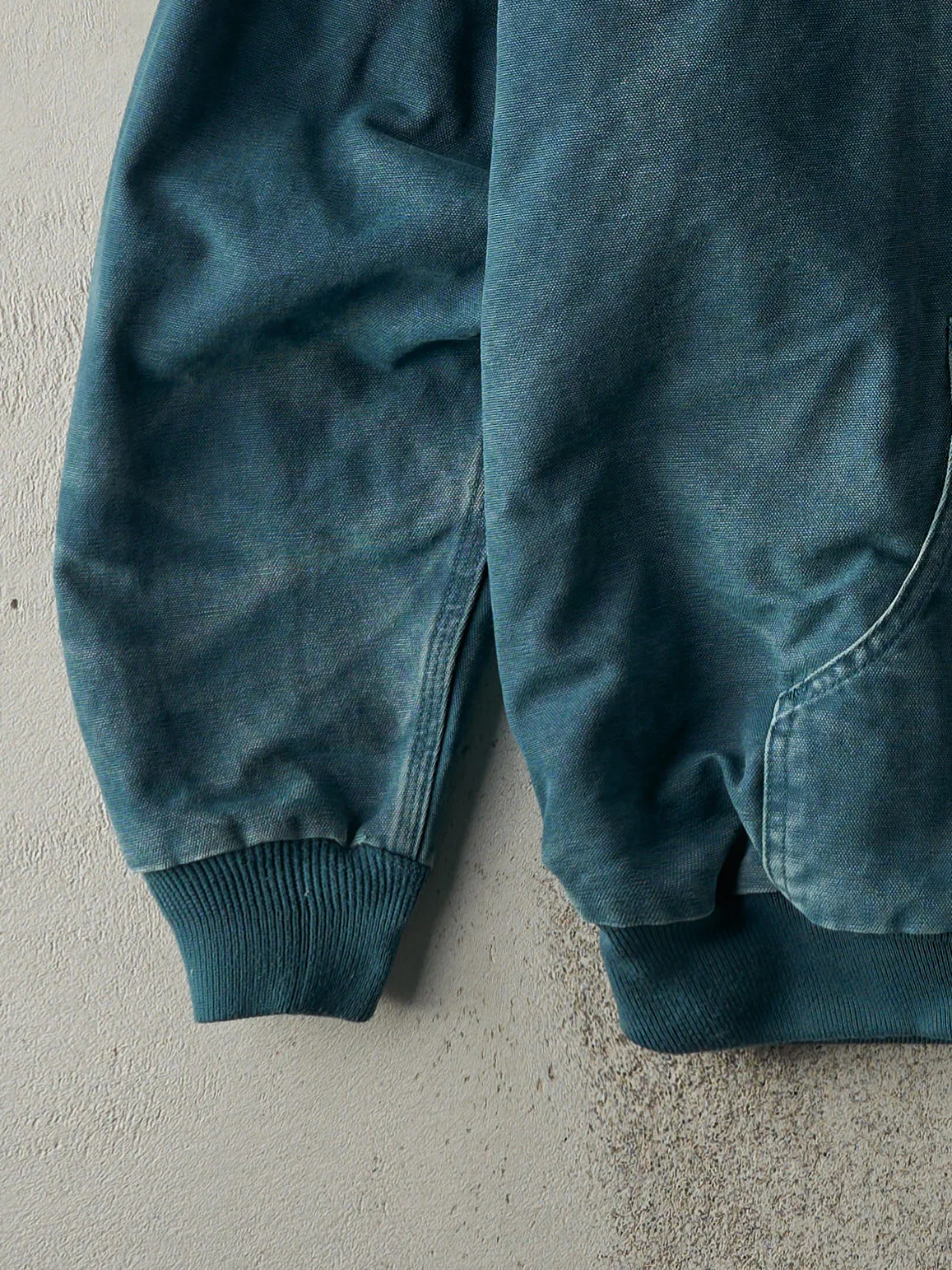 Vintage Y2K Teal Green Carhartt Hooded Workwear Jacket (L) sold by Rebalance Vintage product image thumbnail 4