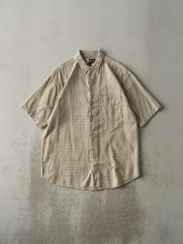 Vintage 90s Brown Short Sleeve Button Up (M) sold by Rebalance Vintage
