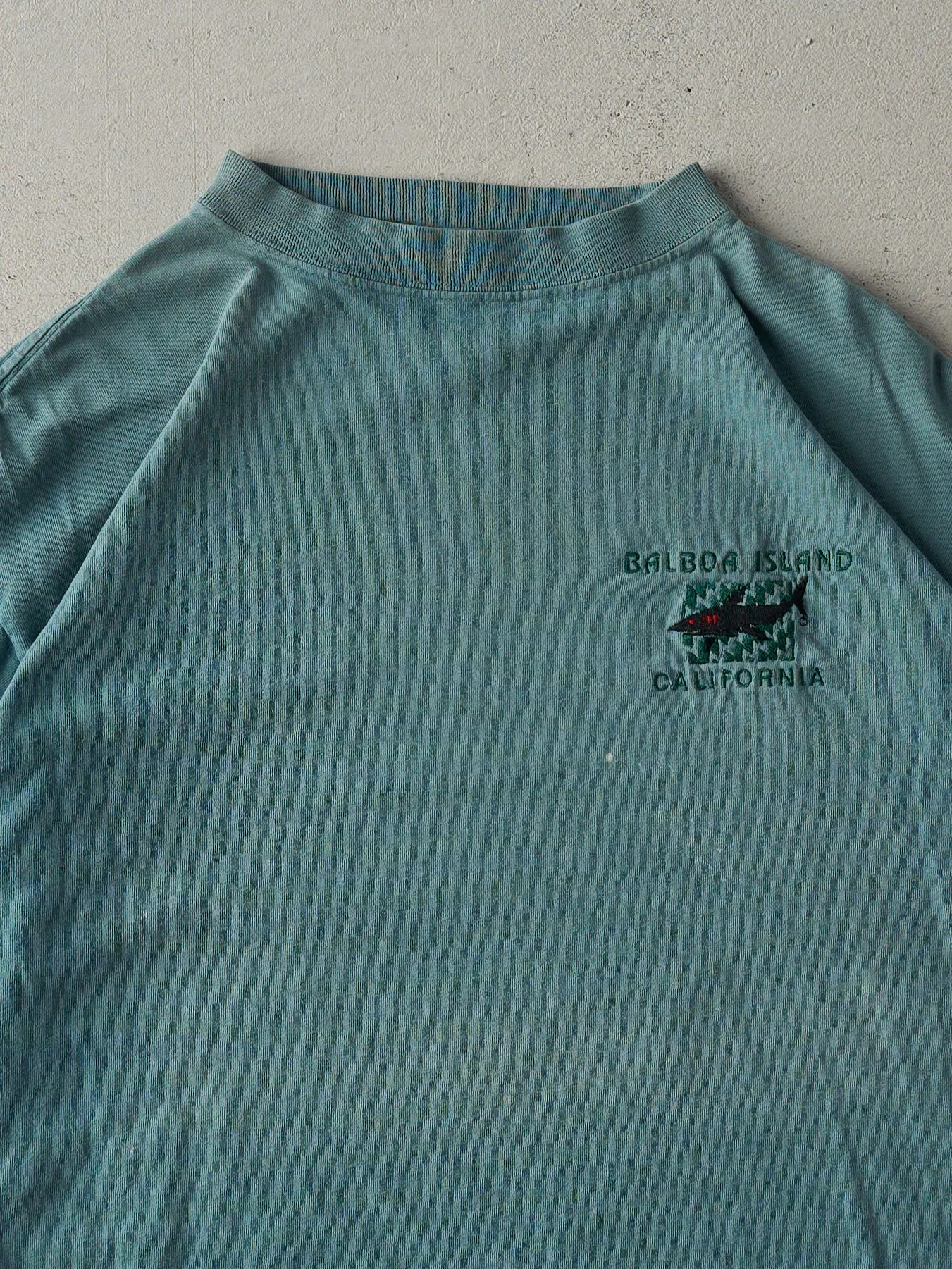 Vintage 90s Washed Green Balboa Island California Tee (M) sold by Rebalance Vintage product image thumbnail 2