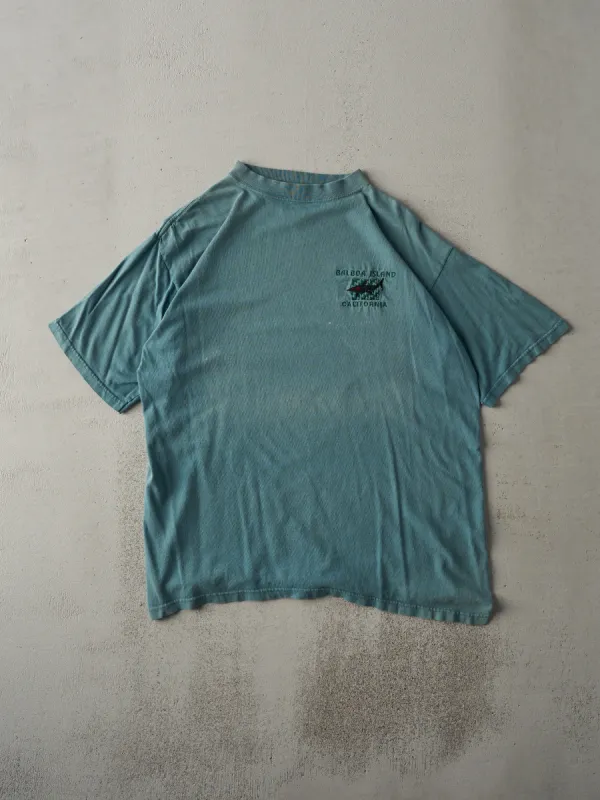 Vintage 90s Washed Green Balboa Island California Tee (M) sold by Rebalance Vintage