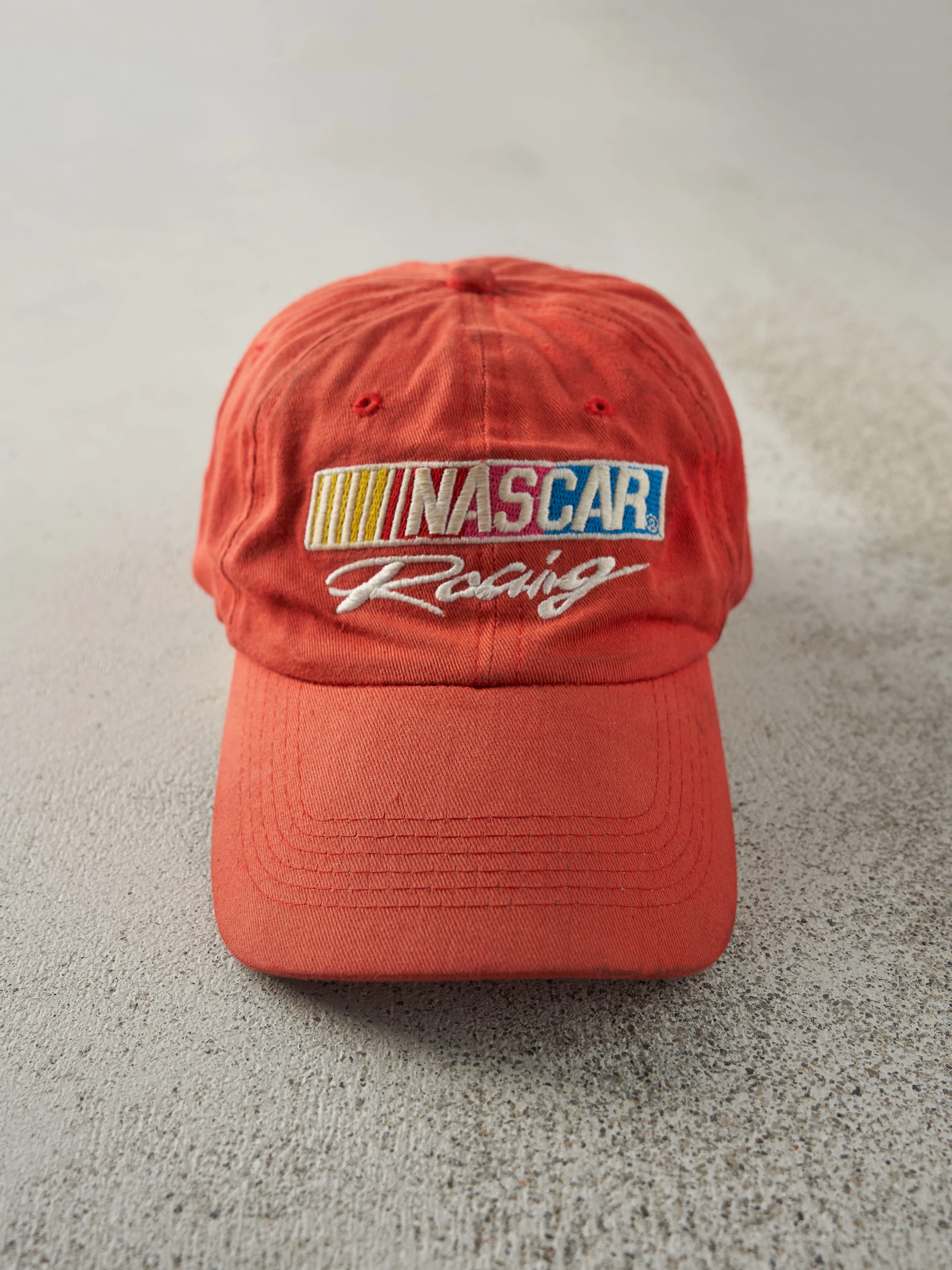 Vintage Y2K Red Nascar Racing Velcro Back Hat sold by Rebalance Vintage