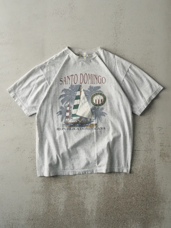 Vintage Y2K Heather Grey Santo Domingo Dominican Republic Tee (M) sold by Rebalance Vintage