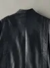 Vintage 90s Navy Blue Paul Fédia Leather Jacket (M) sold by Rebalance Vintage