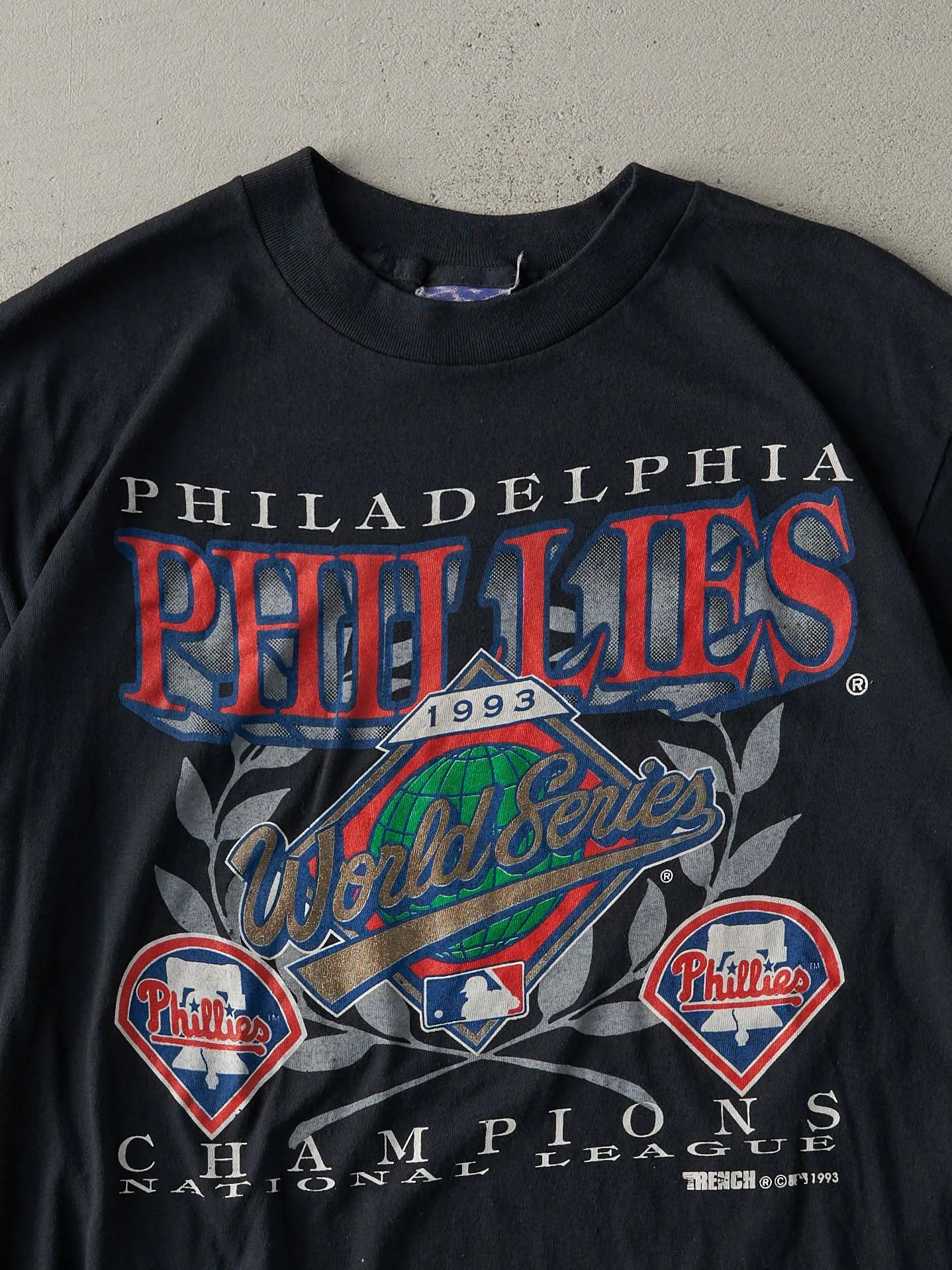 Vintage 93' Black Philadelphia Phillies World Series Single Stitch Tee (M) sold by Rebalance Vintage product image thumbnail 2