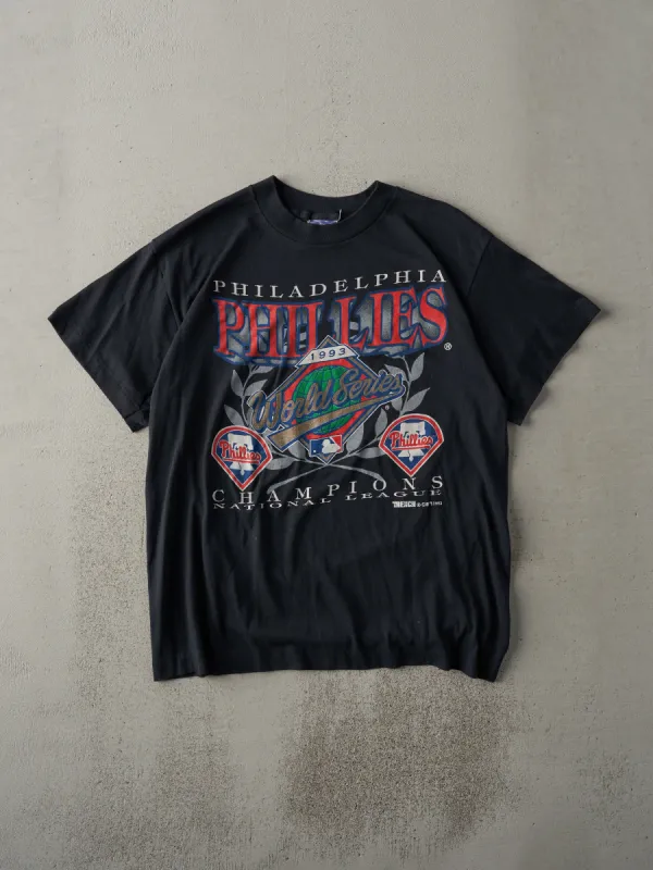 Vintage 93' Black Philadelphia Phillies World Series Single Stitch Tee (M) sold by Rebalance Vintage