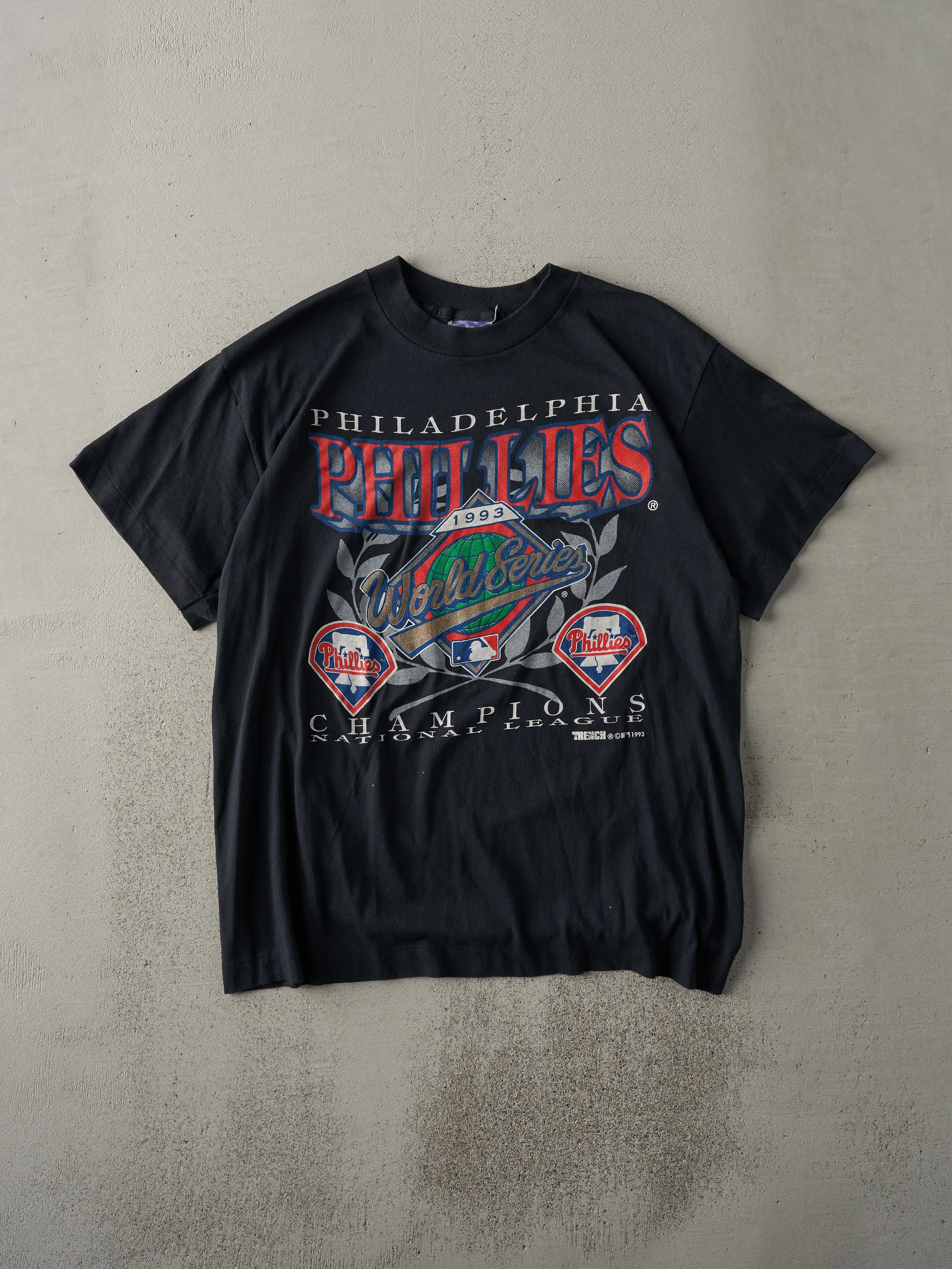 Vintage 93' Black Philadelphia Phillies World Series Single Stitch Tee (M) sold by Rebalance Vintage