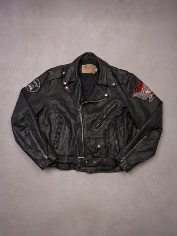 Vintage 60s Black Harley Davidson Genuine Leather Biker Jacket (M) sold by Rebalance Vintage