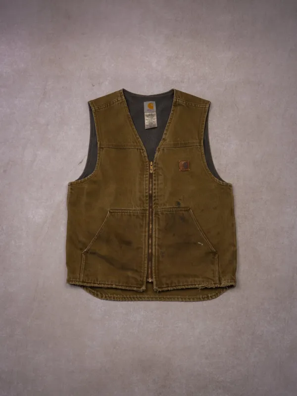 Vintage 90s Brown Carhartt Lined Workwear Vest (M) sold by Rebalance Vintage