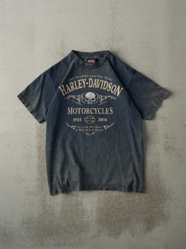 Vintage 08' Acid Wash Blue Vancouver BC Harley Davidson Tee (S) sold by Rebalance Vintage