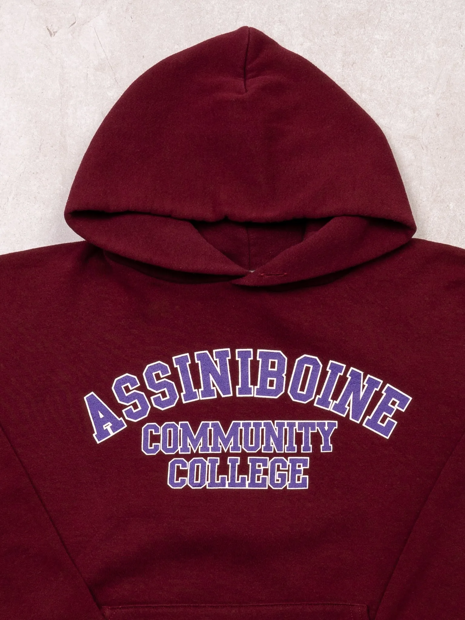Vintage Maroon Assiniboine Community College Russell Athletics Hoodie (S) sold by Rebalance Vintage product image thumbnail 2