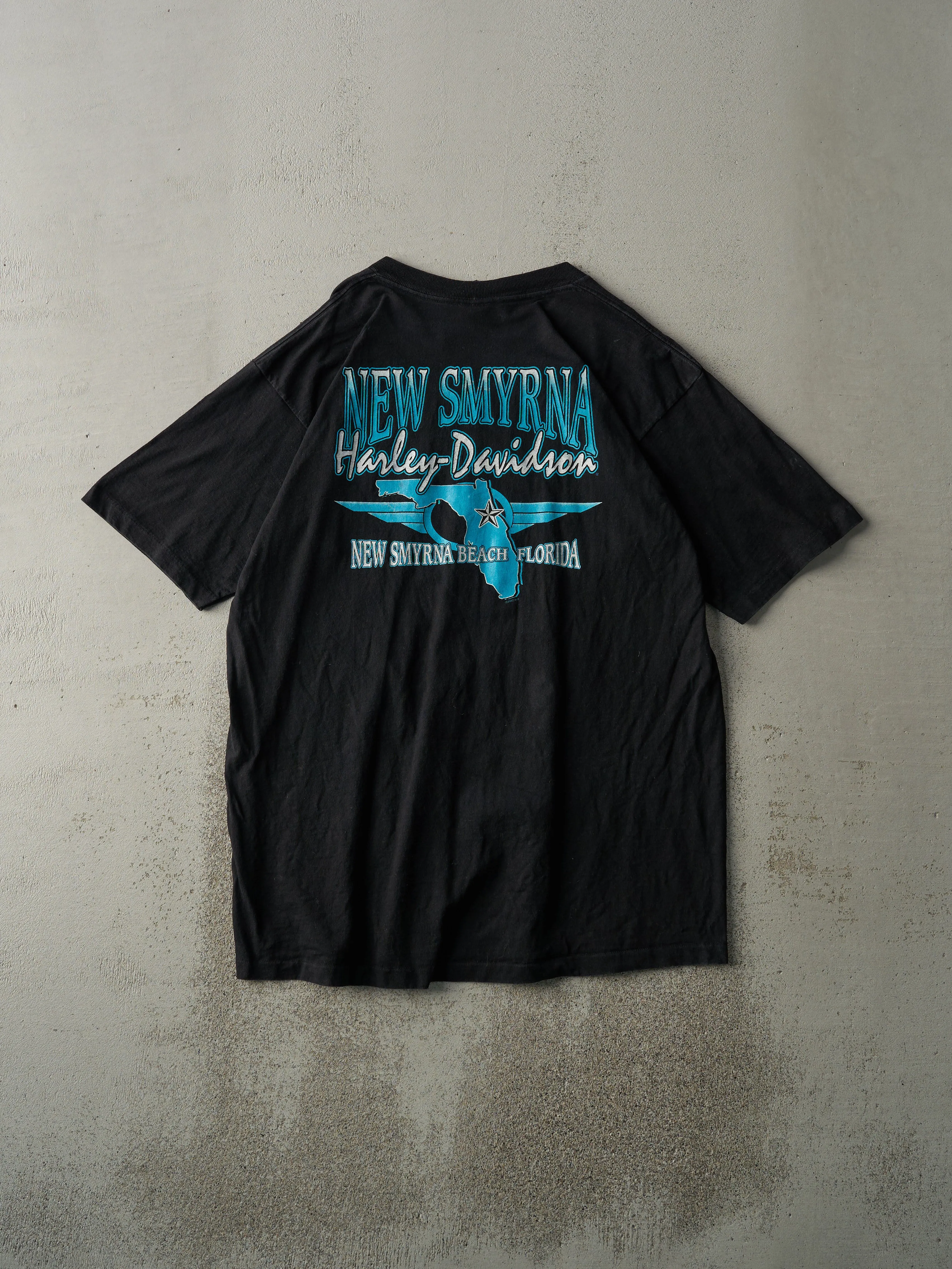 Vintage 97' Black New Smyrna Bike Week Harley Davidson Single Stitch Tee (M) sold by Rebalance Vintage product image thumbnail 2