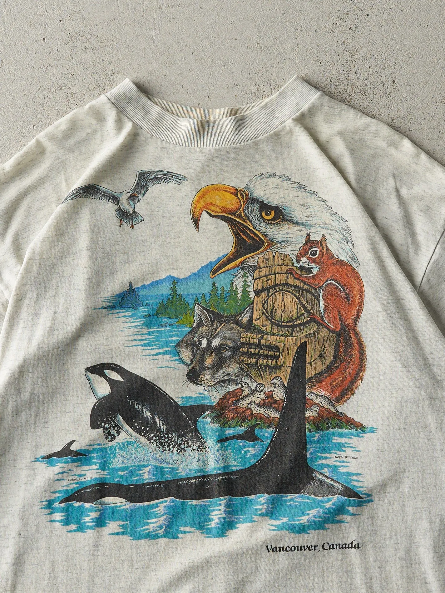 Vintage 90s Heather Grey Vancouver Canada Single Stitch Tee (M) sold by Rebalance Vintage product image thumbnail 2