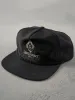 Vintage 80s Black Silver Legacy Reno Leather Strap Back Hat sold by Rebalance Vintage