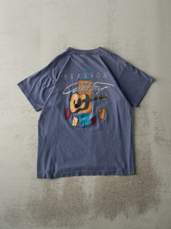Vintage 90s Slate Blue Branson Country Music Single Stitch Tee (M) sold by Rebalance Vintage