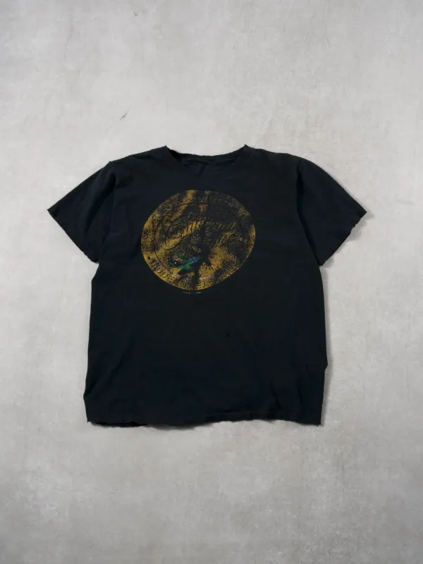 Vintage 90s Black Faded Hidden Graphic Tee (M) sold by Rebalance Vintage