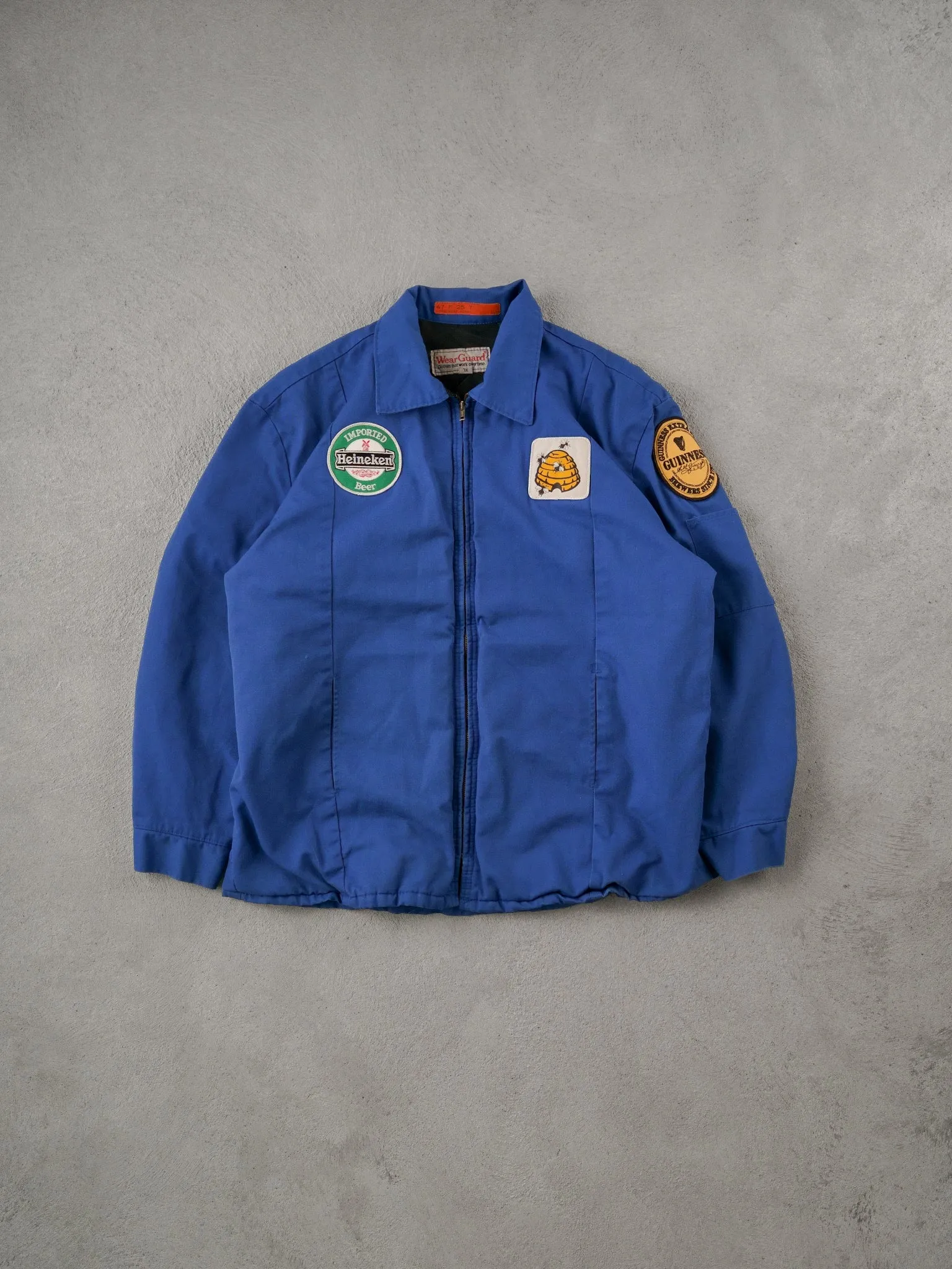 Vintage 90s Blue Wear Guard Bumble Bee Work Wear Jacket (L) sold by Rebalance Vintage