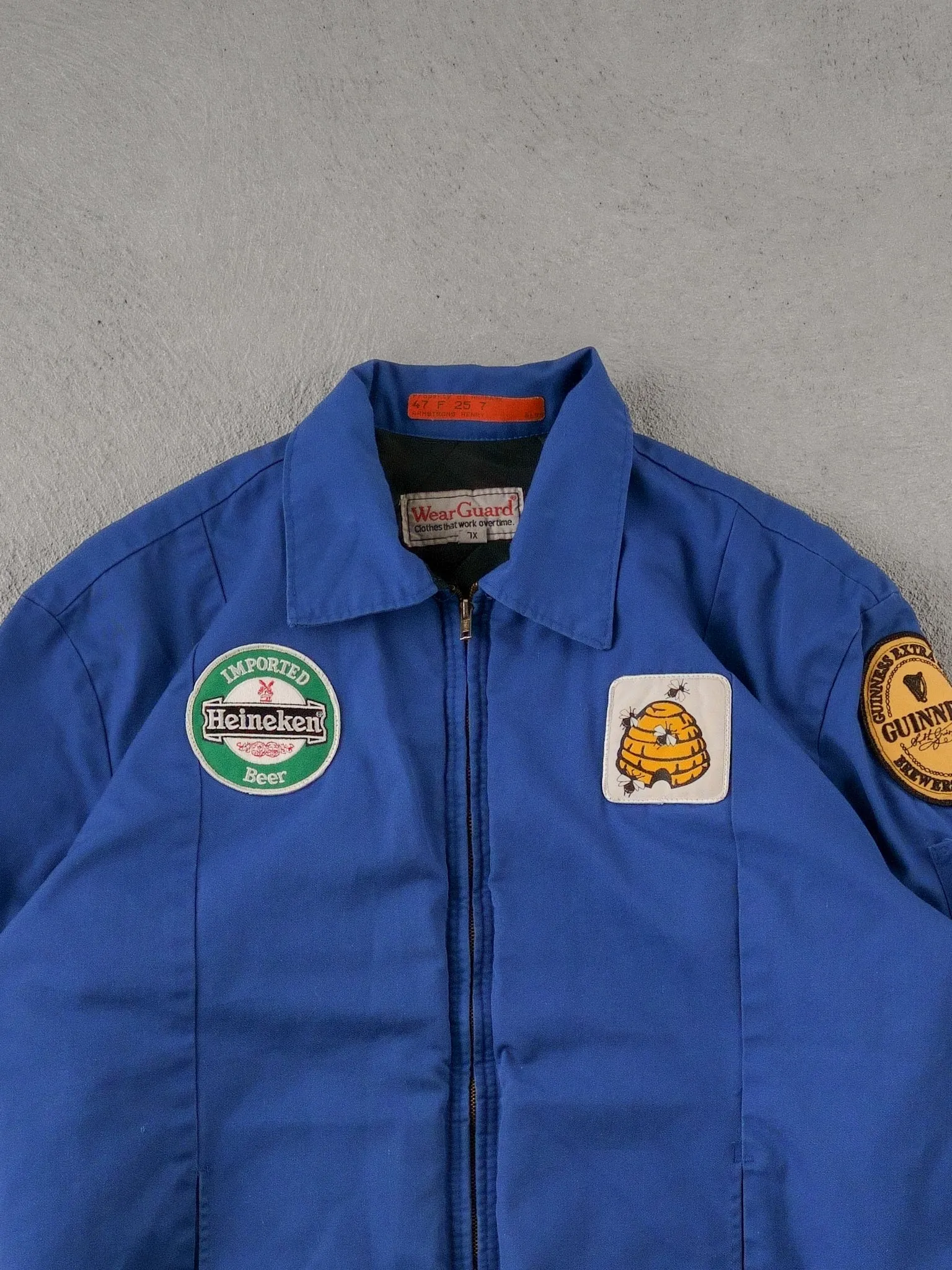 Vintage 90s Blue Wear Guard Bumble Bee Work Wear Jacket (L) sold by Rebalance Vintage product image thumbnail 3