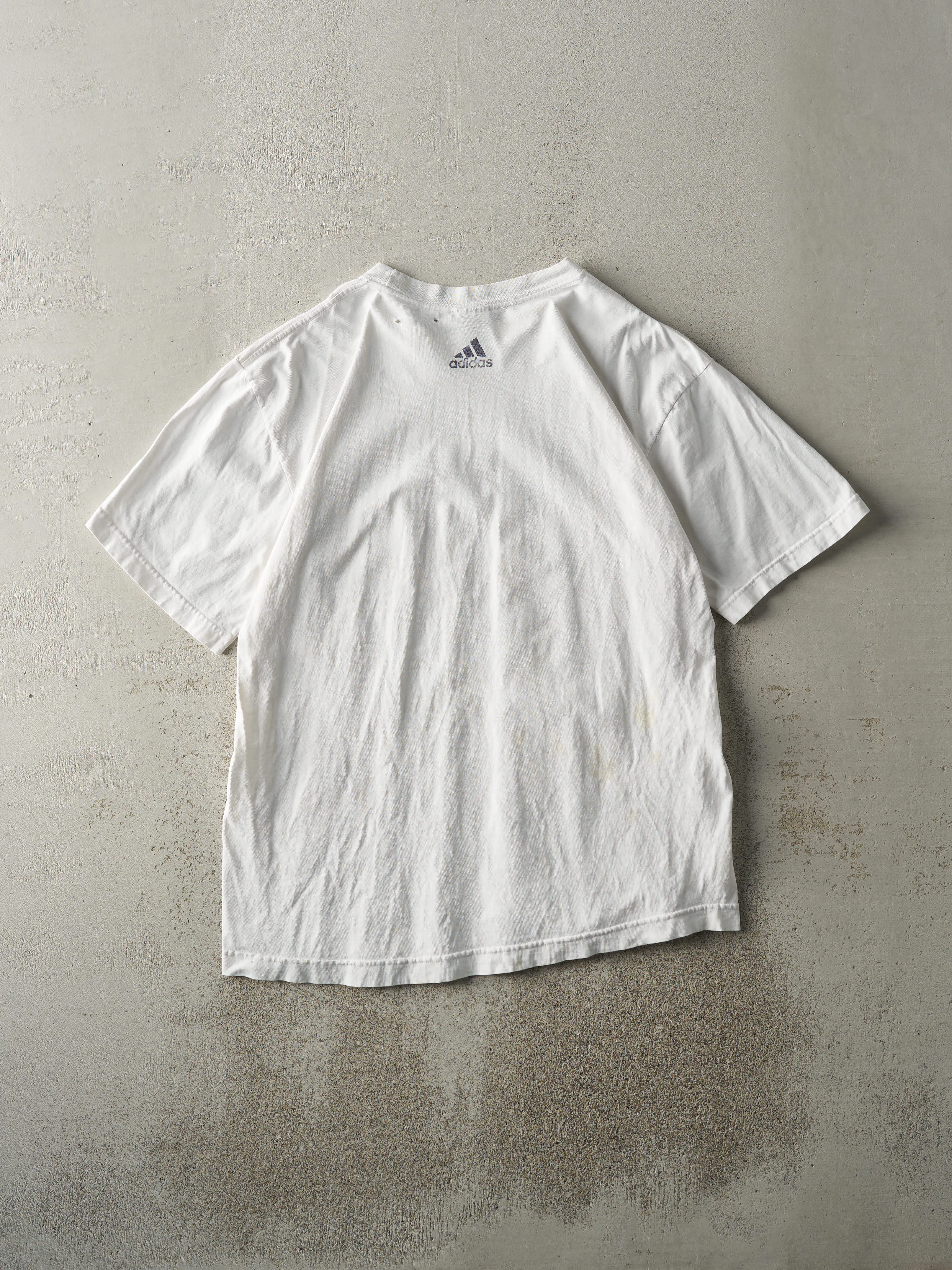 Vintage 90s White Adidas Logo Tee (M/L) sold by Rebalance Vintage product image thumbnail 2
