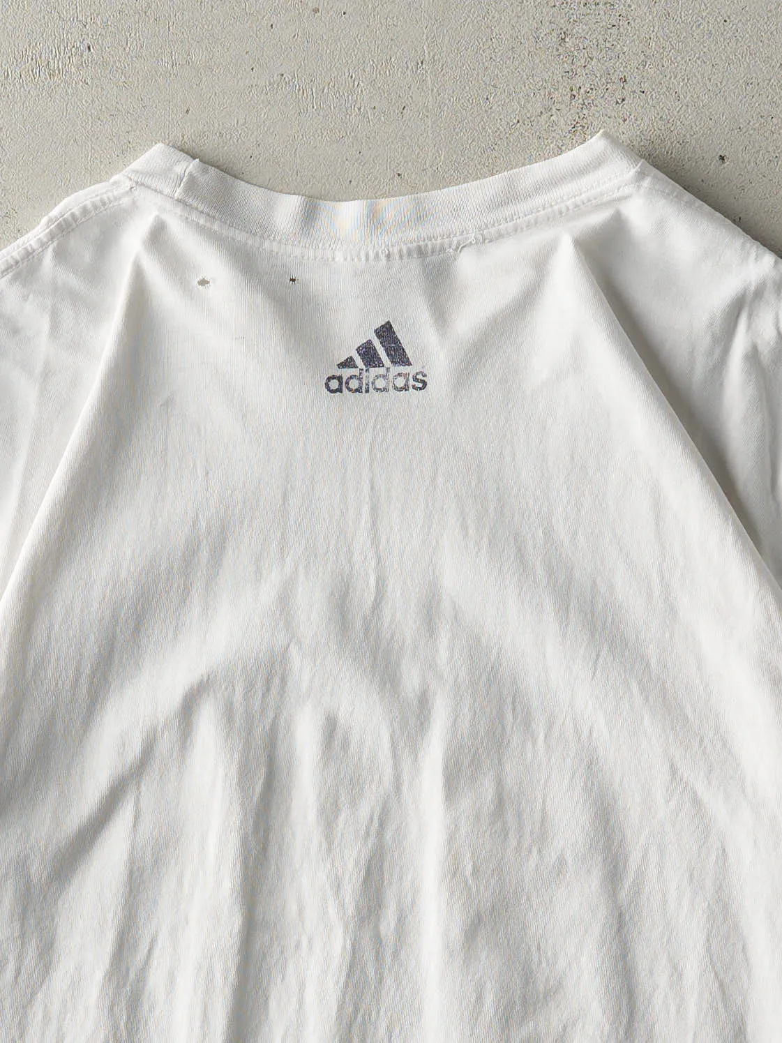 Vintage 90s White Adidas Logo Tee (M/L) sold by Rebalance Vintage product image thumbnail 4