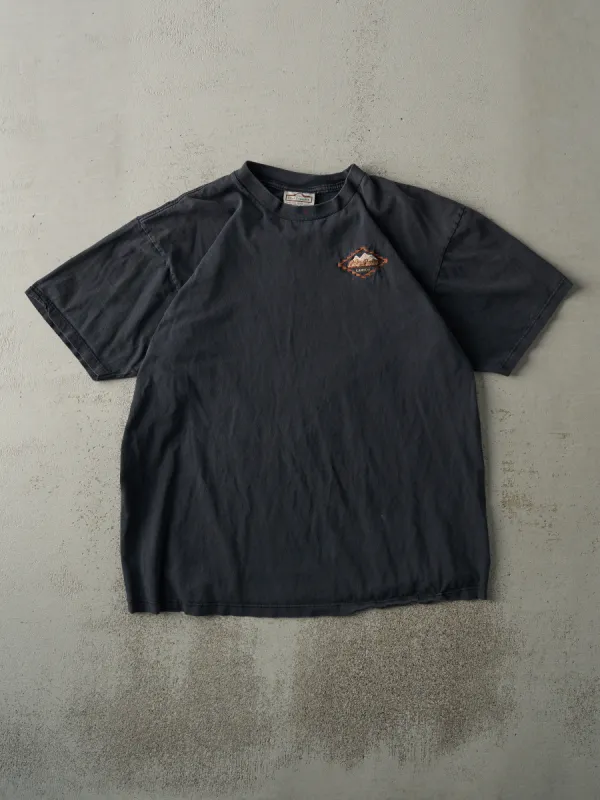 Vintage 90s Faded Black Embroidered Lake Louise Tee (L) sold by Rebalance Vintage