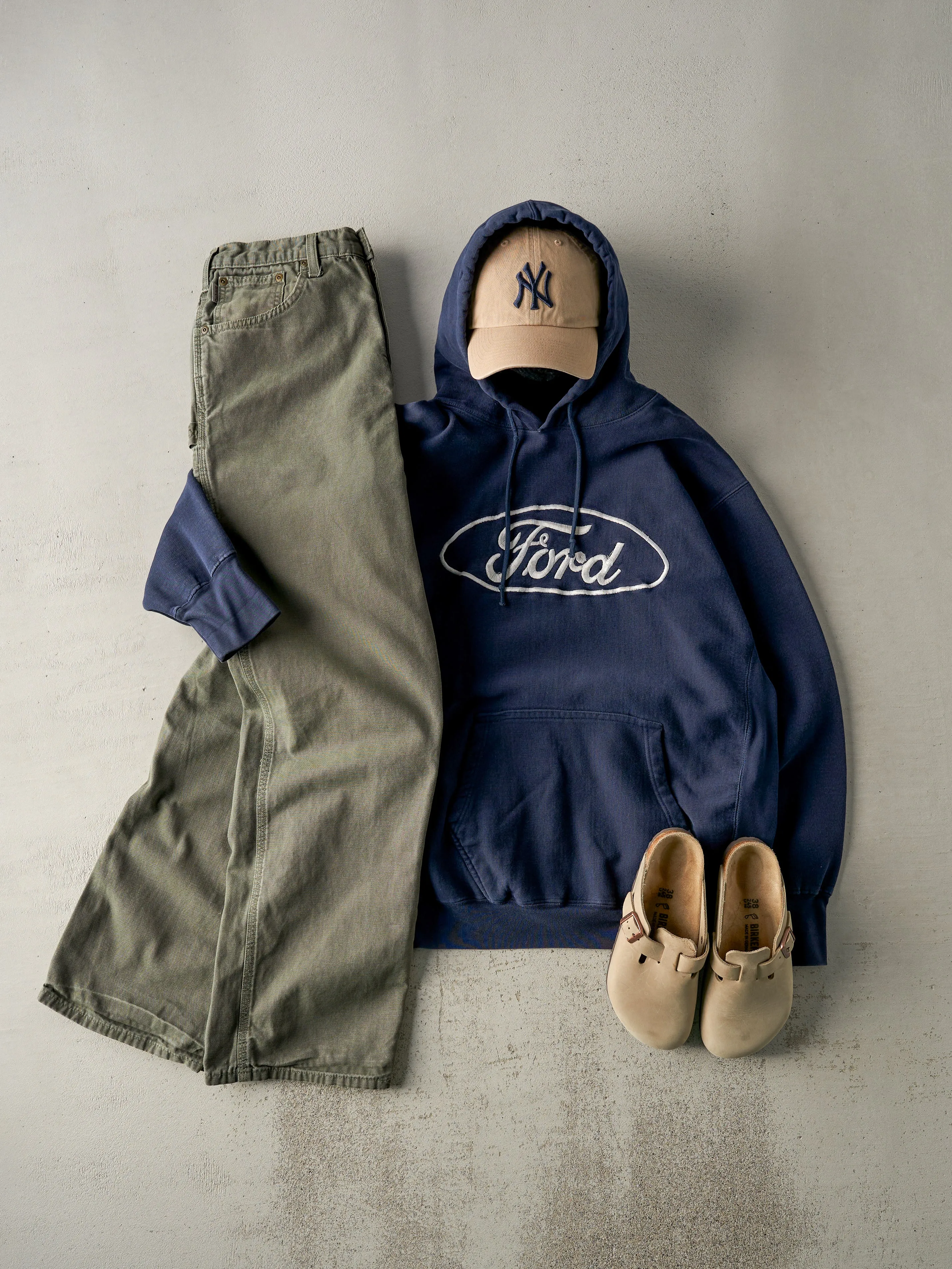 Vintage Y2K Navy Blue Embroidered Ford Hoodie (M) sold by Rebalance Vintage product image thumbnail 5