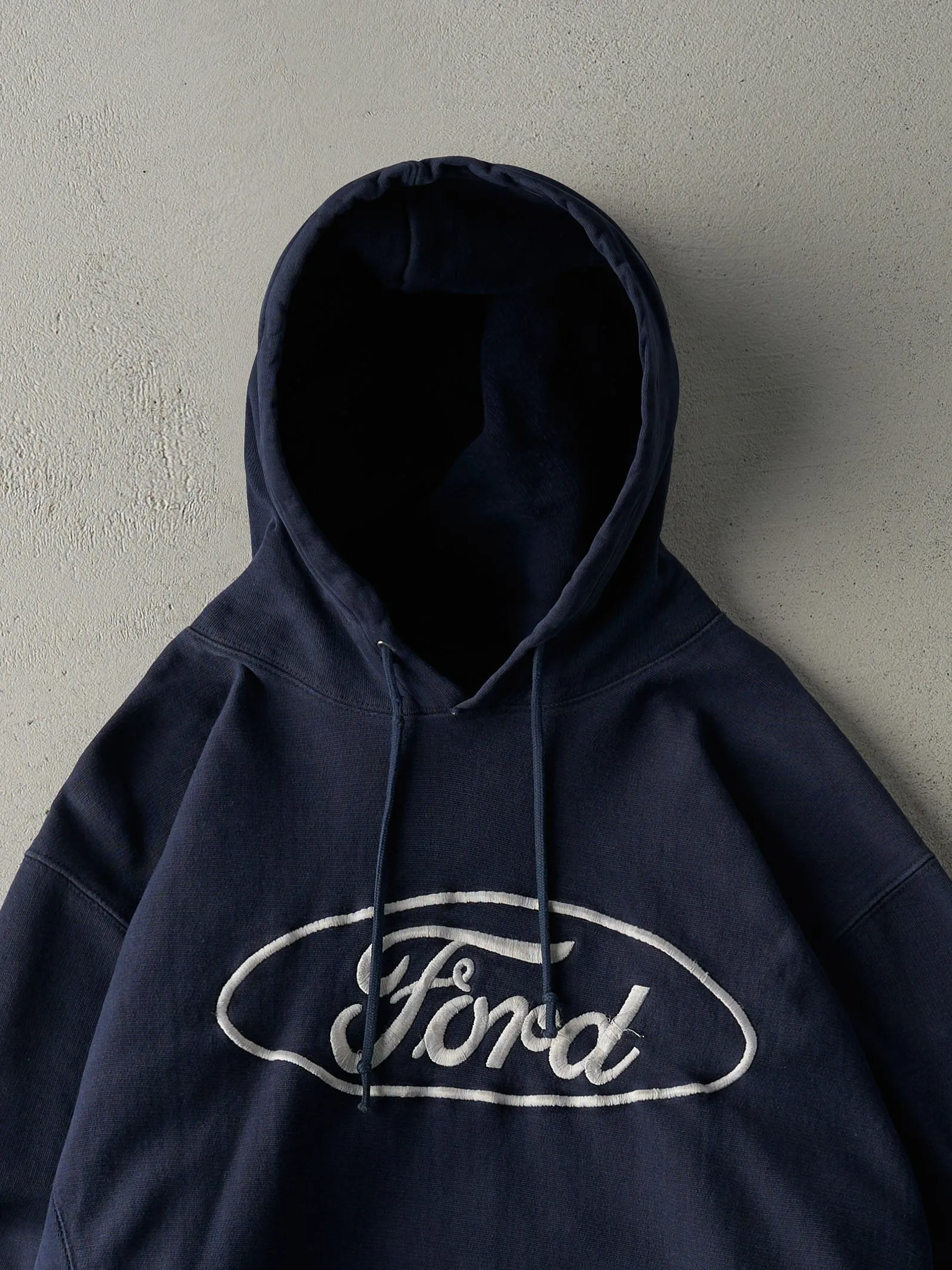 Vintage Y2K Navy Blue Embroidered Ford Hoodie (M) sold by Rebalance Vintage product image thumbnail 3