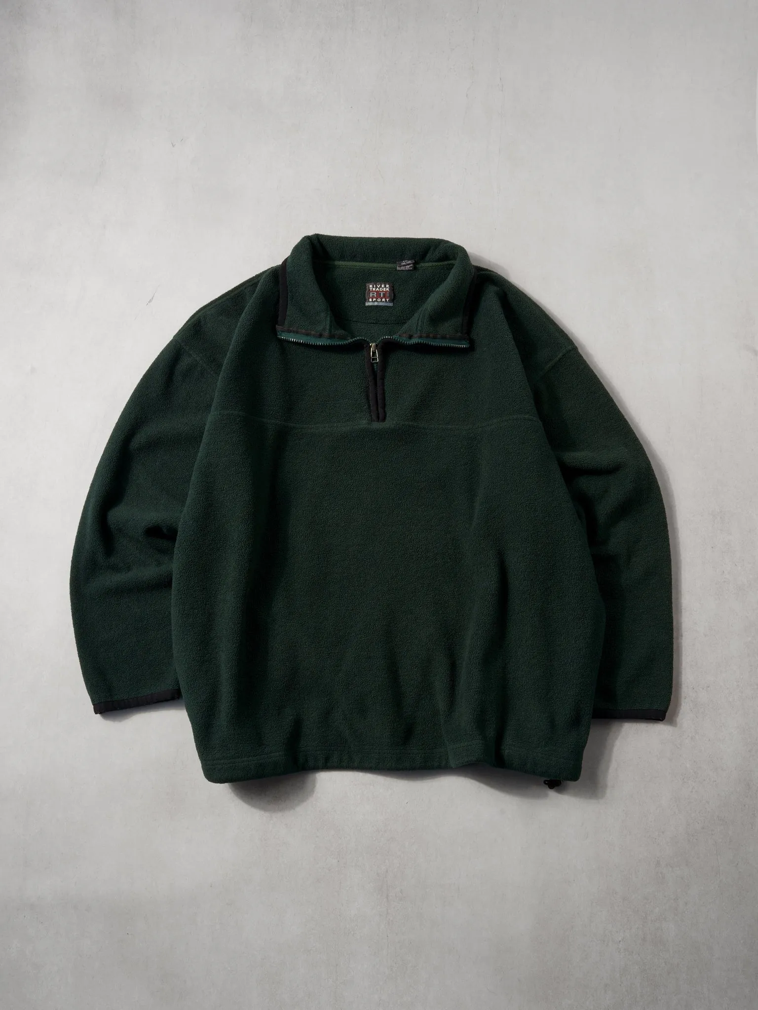 Vintage 80s Dark Green River Trader Sport 1/4 Zip Fleece (XXL) sold by Rebalance Vintage