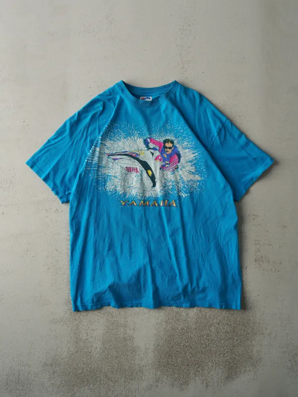 Vintage 80s Blue Yamaha Racing Single Stitch Tee (M) sold by Rebalance Vintage