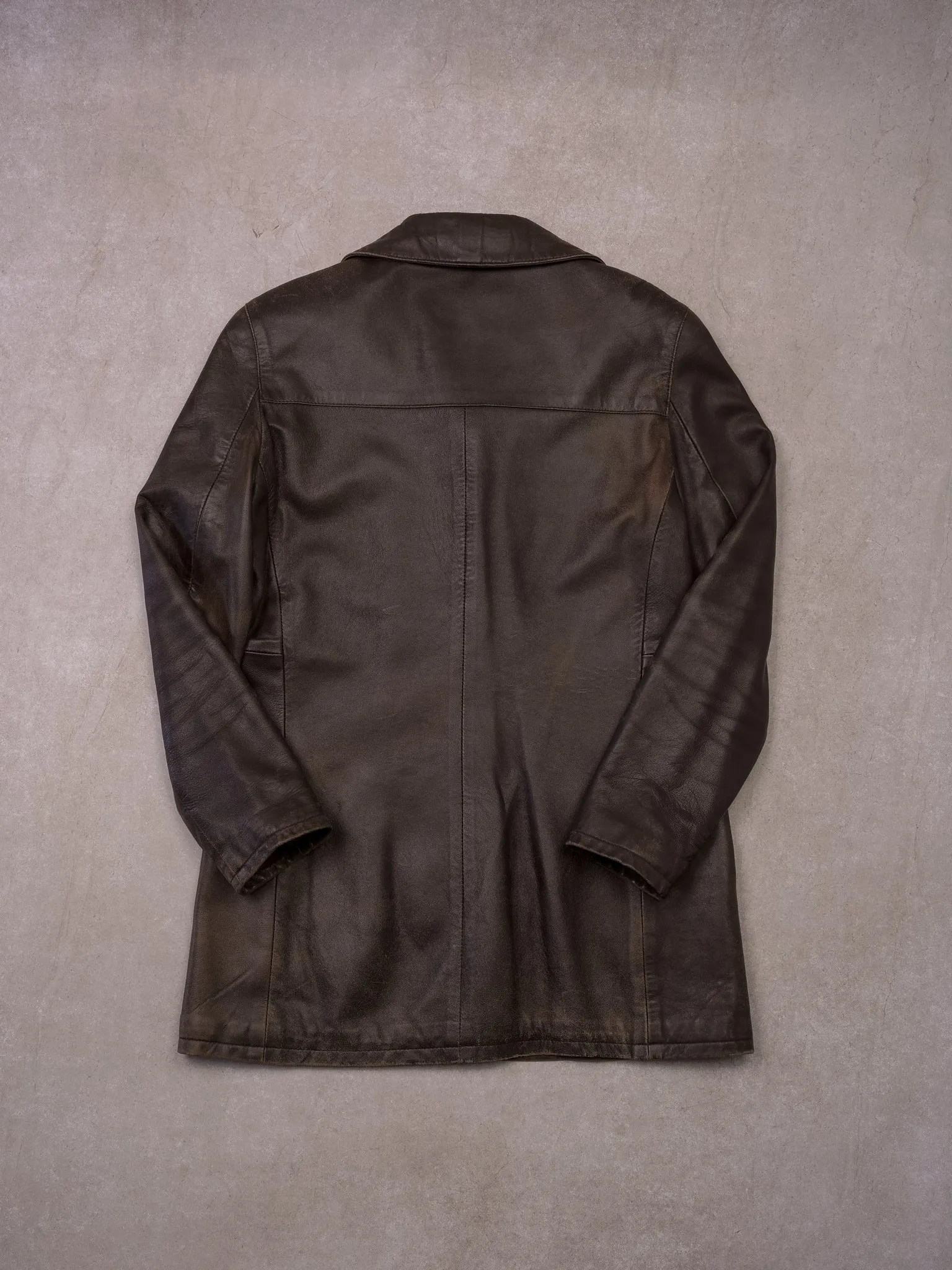 Vintage 90s Brown A-PRO-PEAUX Leather Longcoat (S) sold by Rebalance Vintage product image thumbnail 4