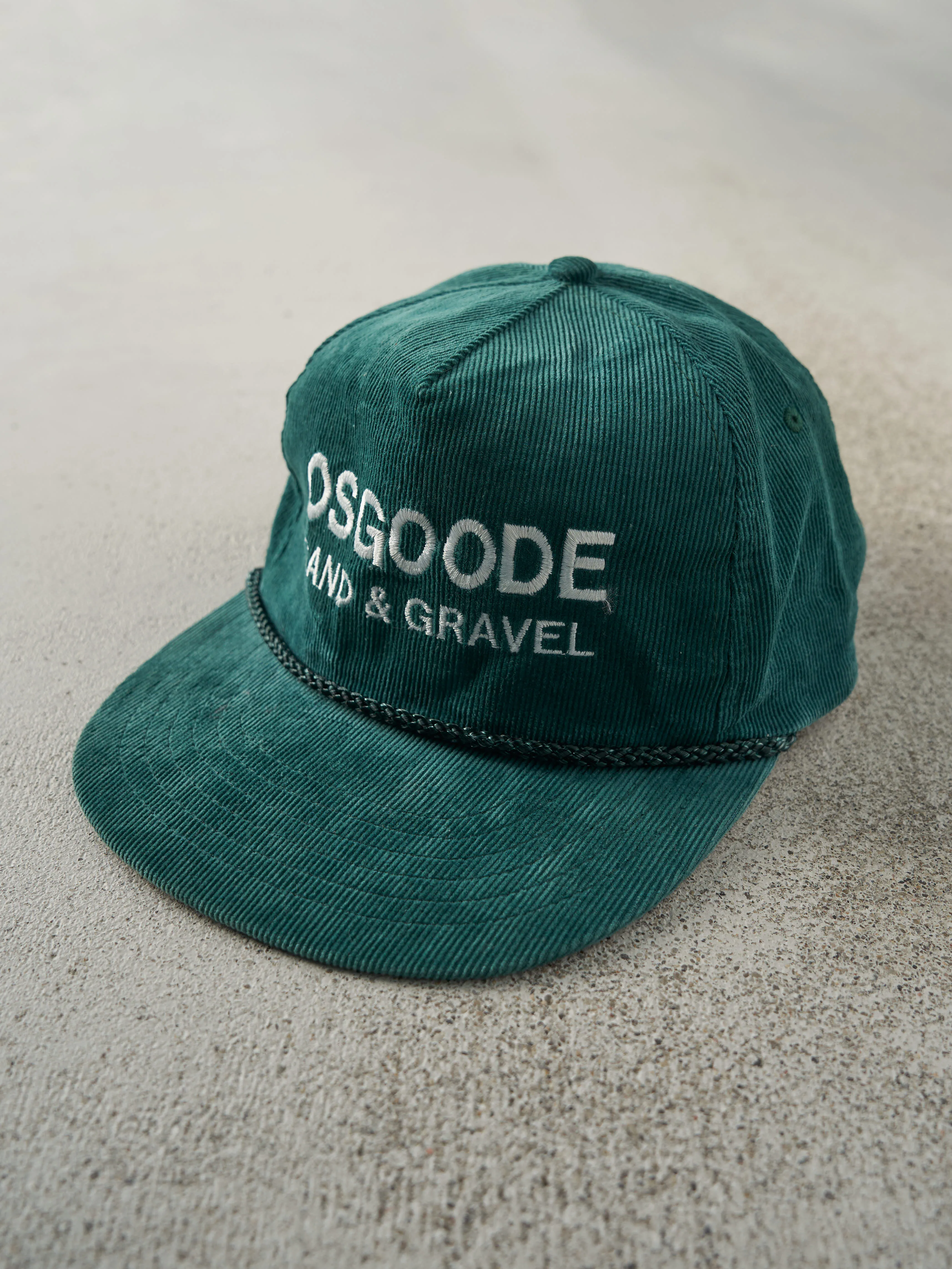 Vintage 80s Green Embroidered Osgoode Corduroy Snapback Hat sold by Rebalance Vintage product image thumbnail 2