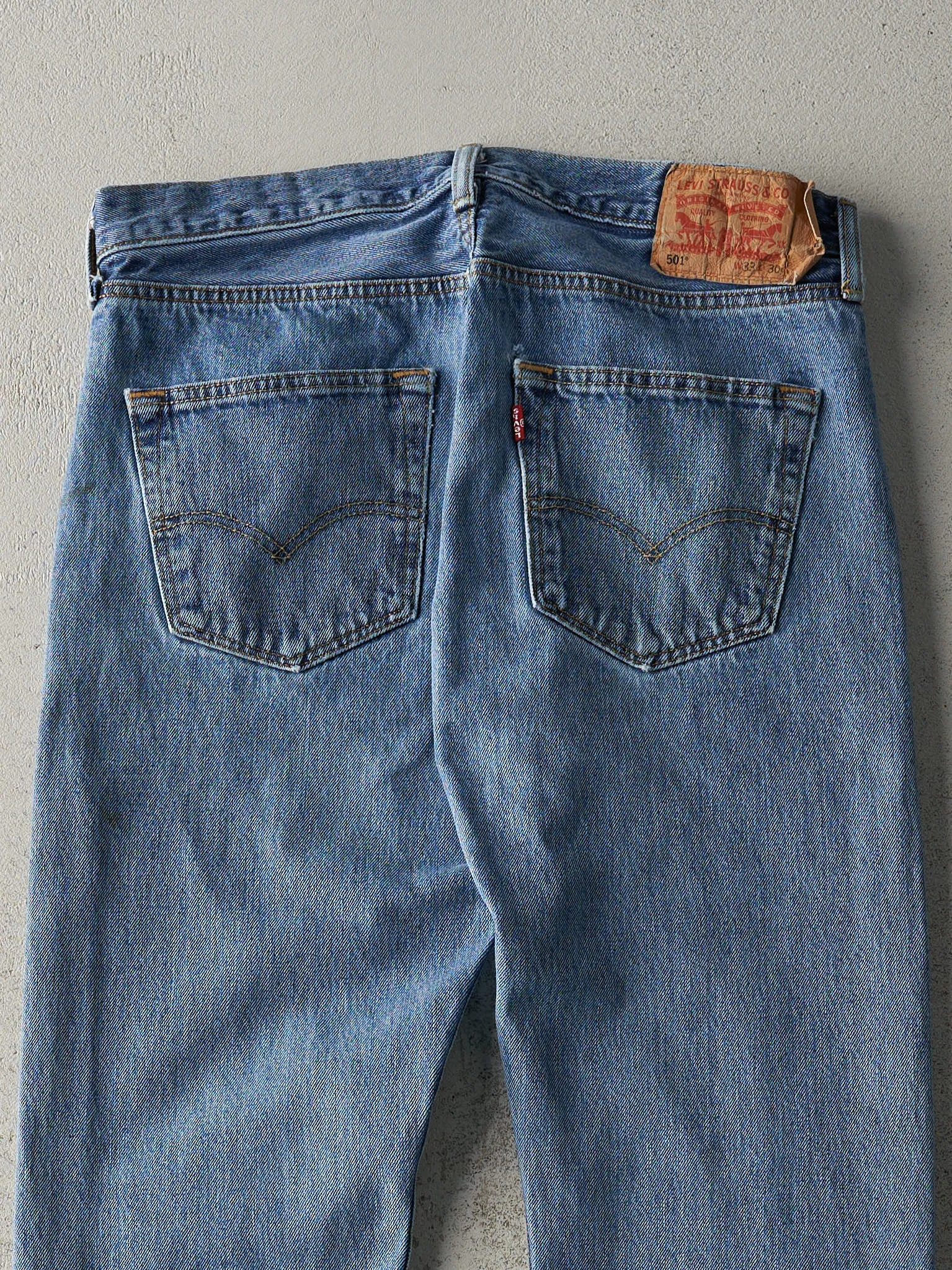 Vintage Y2K Light Wash Levi's 501 Jeans (33x28.5) sold by Rebalance Vintage product image thumbnail 4