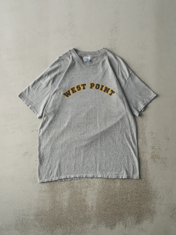 Vintage 90s Grey West Point Tee (L/XL) sold by Rebalance Vintage