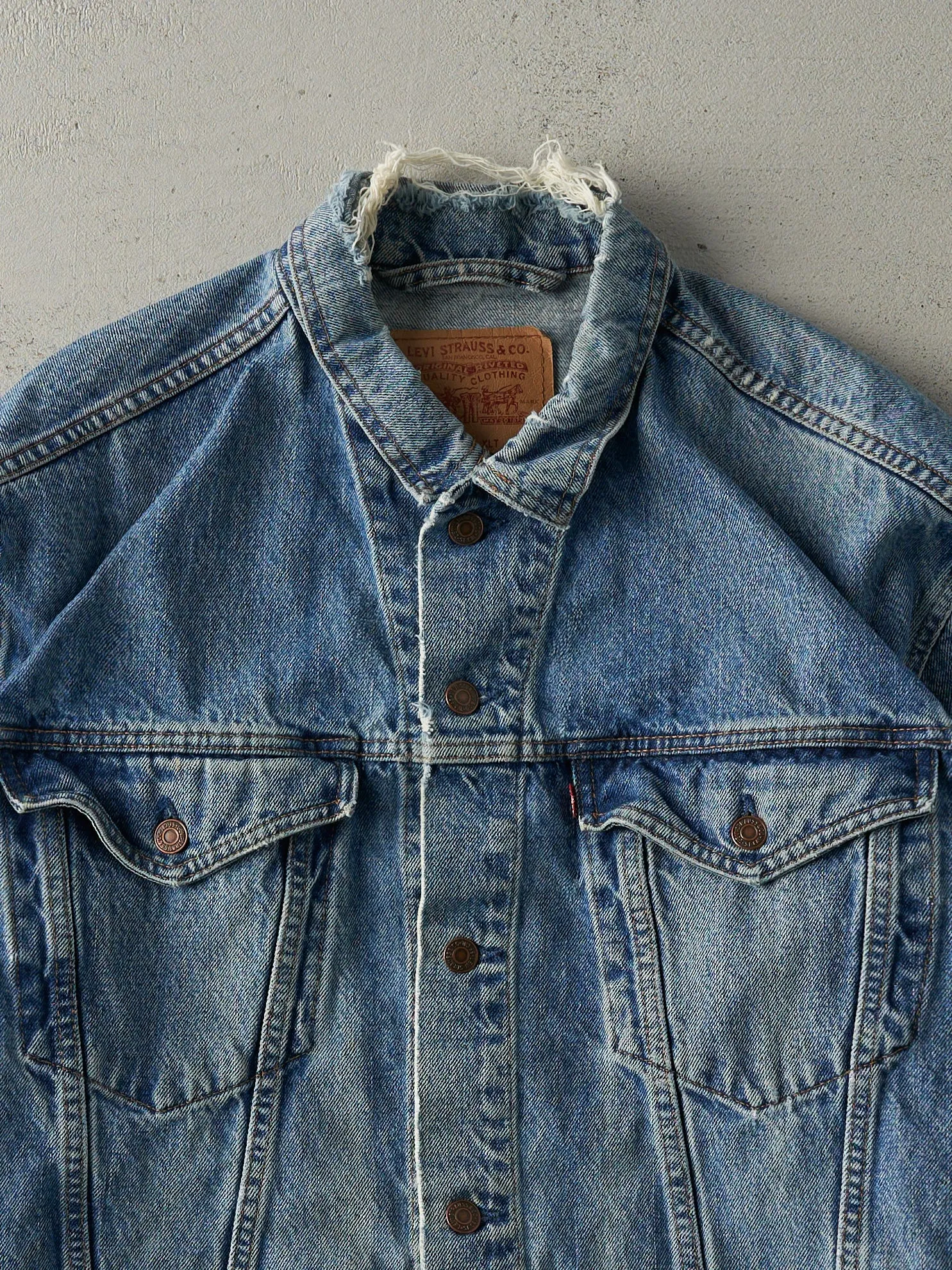 Vintage 90s Light Wash Levi's Type 3 Denim Jacket (XL) sold by Rebalance Vintage product image thumbnail 3