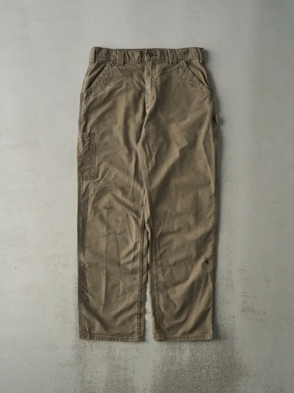 Vintage Y2K Faded Brown Carhartt Dungaree Fit Light Weight Carpenter Pants (33x31) sold by Rebalance Vintage